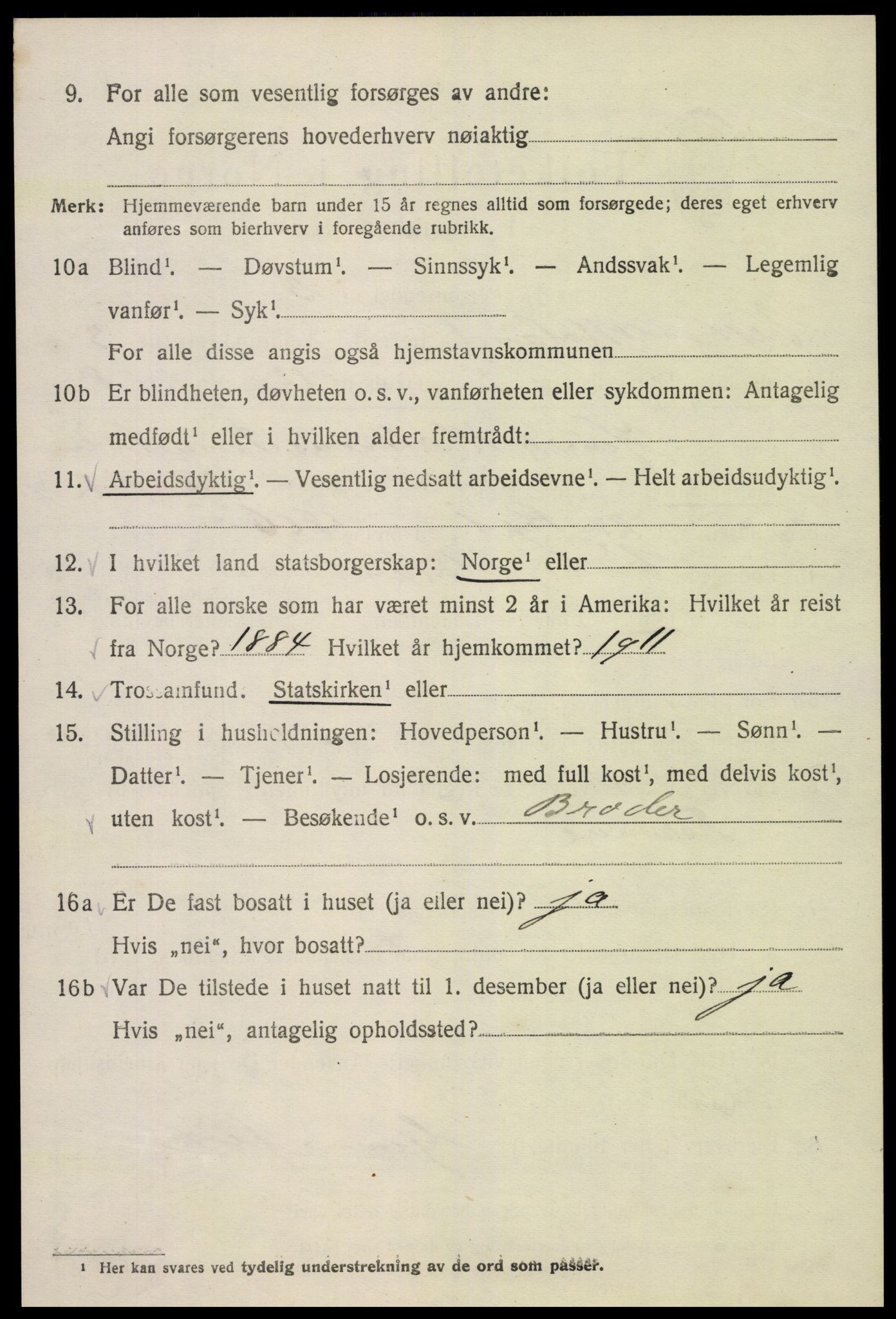 SAK, 1920 census for Vestre Moland, 1920, p. 3342