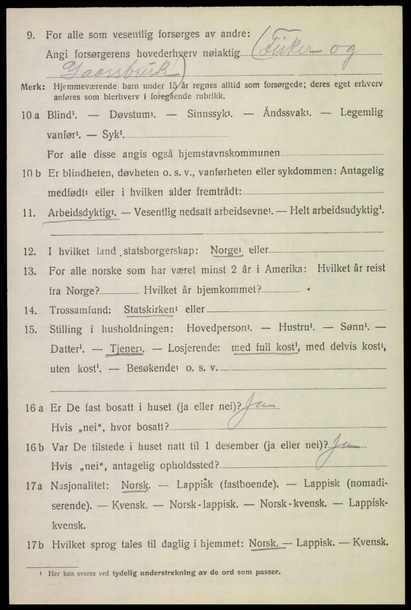 SAT, 1920 census for Hadsel, 1920, p. 8173