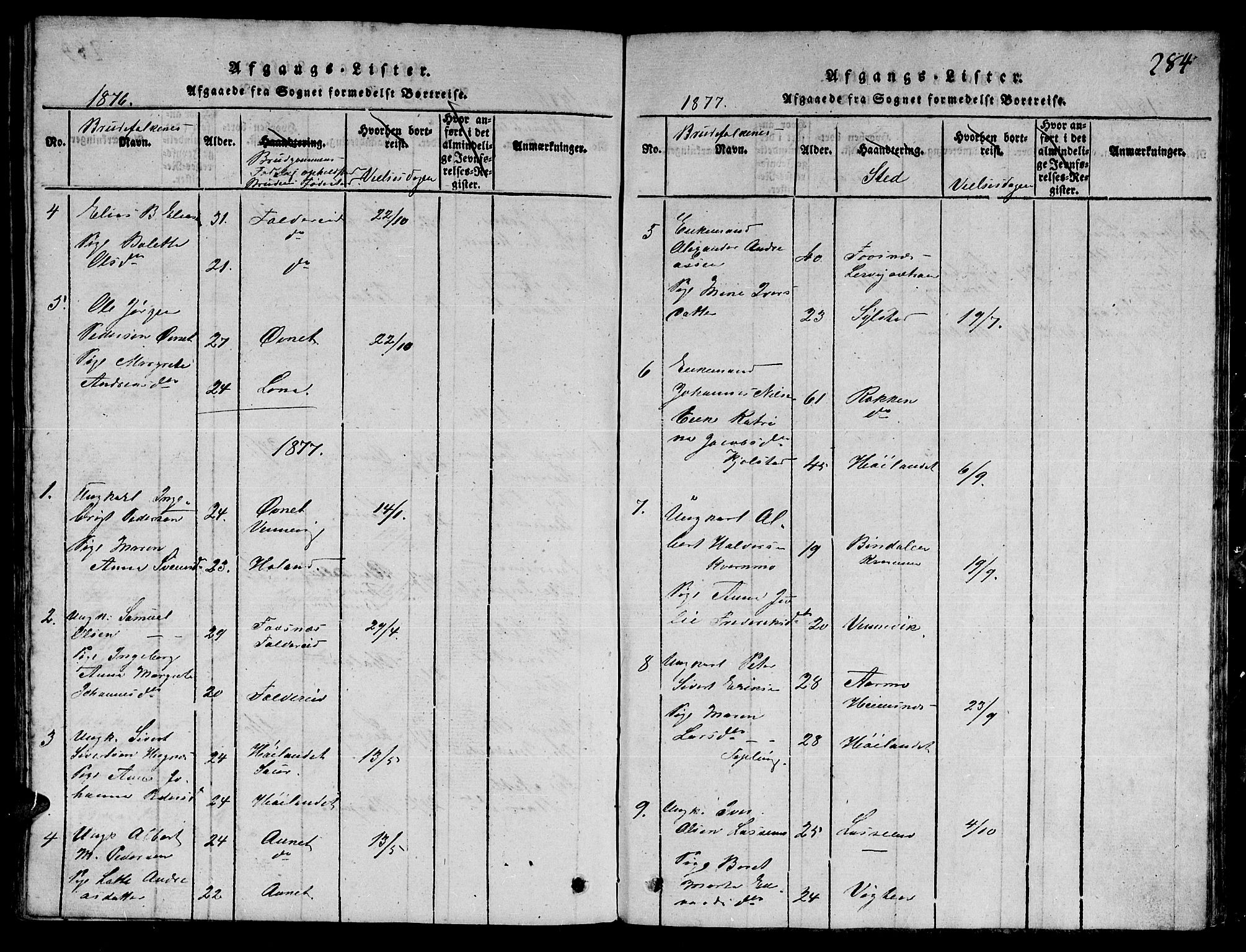 Ministerialprotokoller, klokkerbøker og fødselsregistre - Nord-Trøndelag, SAT/A-1458/780/L0648: Parish register (copy) no. 780C01 /3, 1815-1877, p. 284