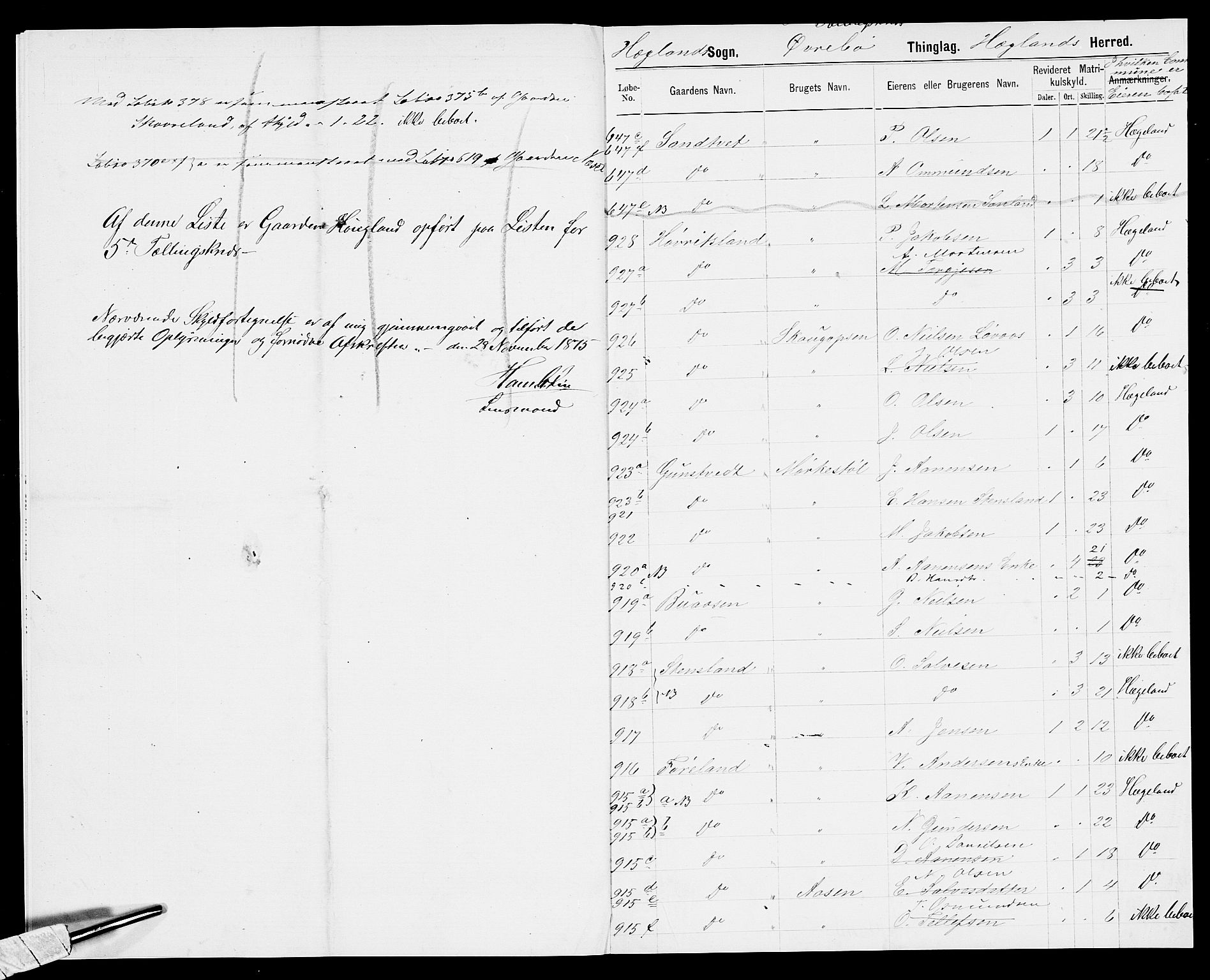 SAK, 1875 census for 1016P Øvrebø, 1875, p. 5