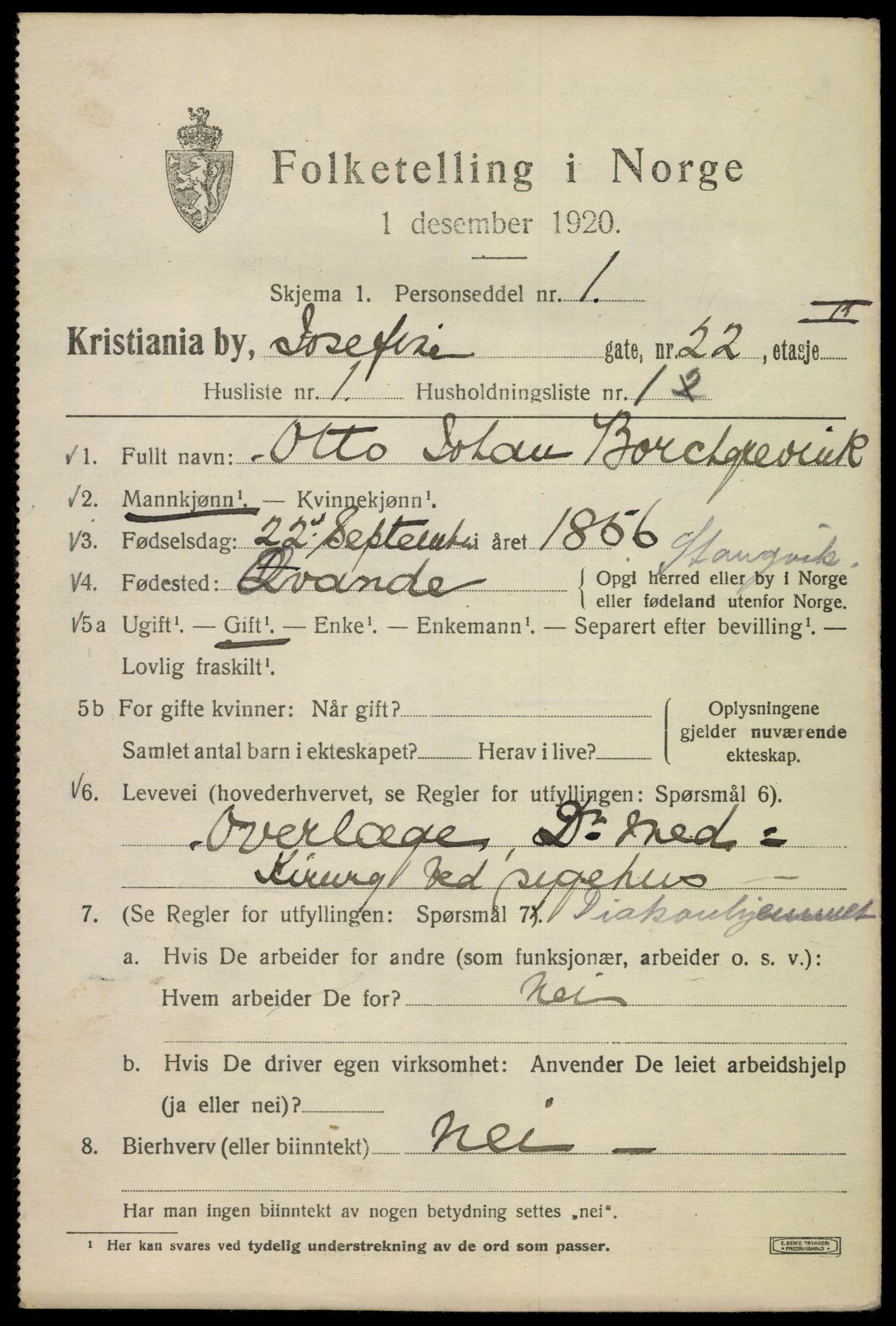 SAO, 1920 census for Kristiania, 1920, p. 324681