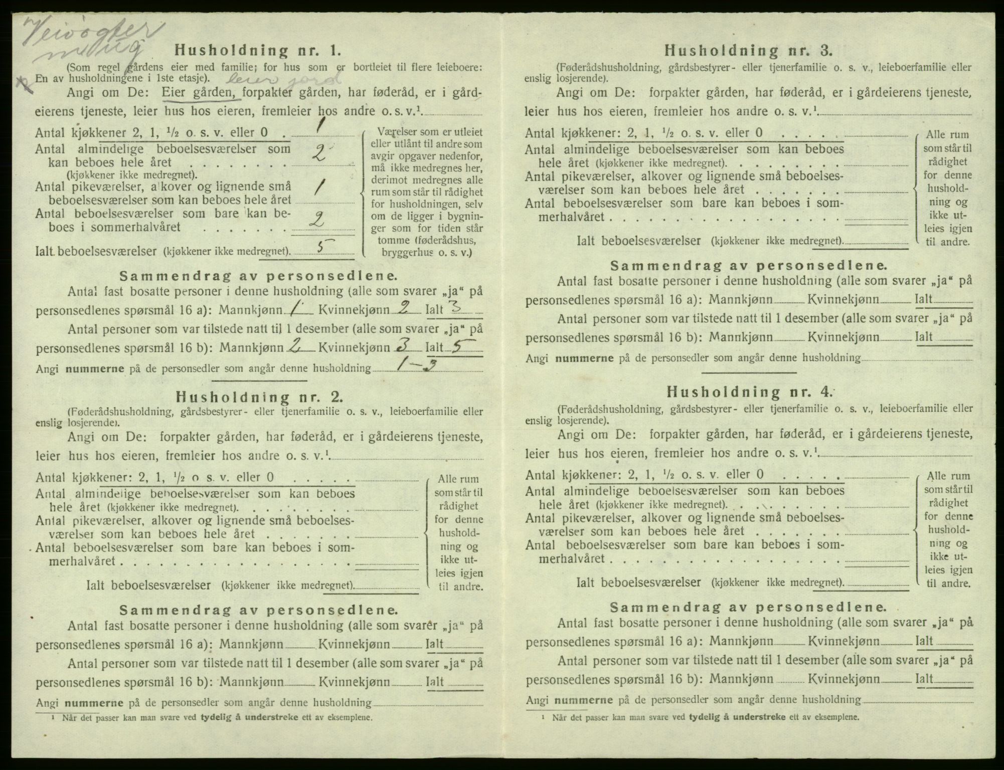 SAB, 1920 census for Kvam, 1920, p. 384