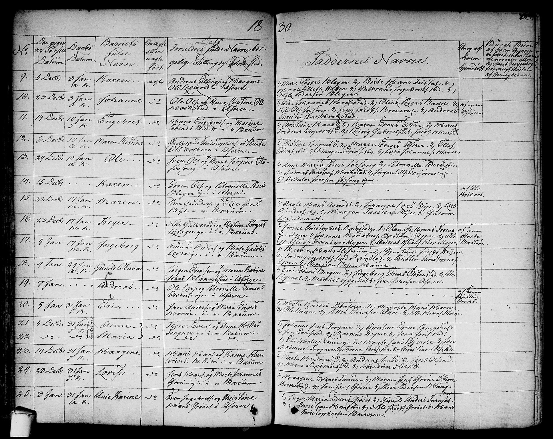 Asker prestekontor Kirkebøker, SAO/A-10256a/F/Fa/L0007: Parish register (official) no. I 7, 1825-1864, p. 68