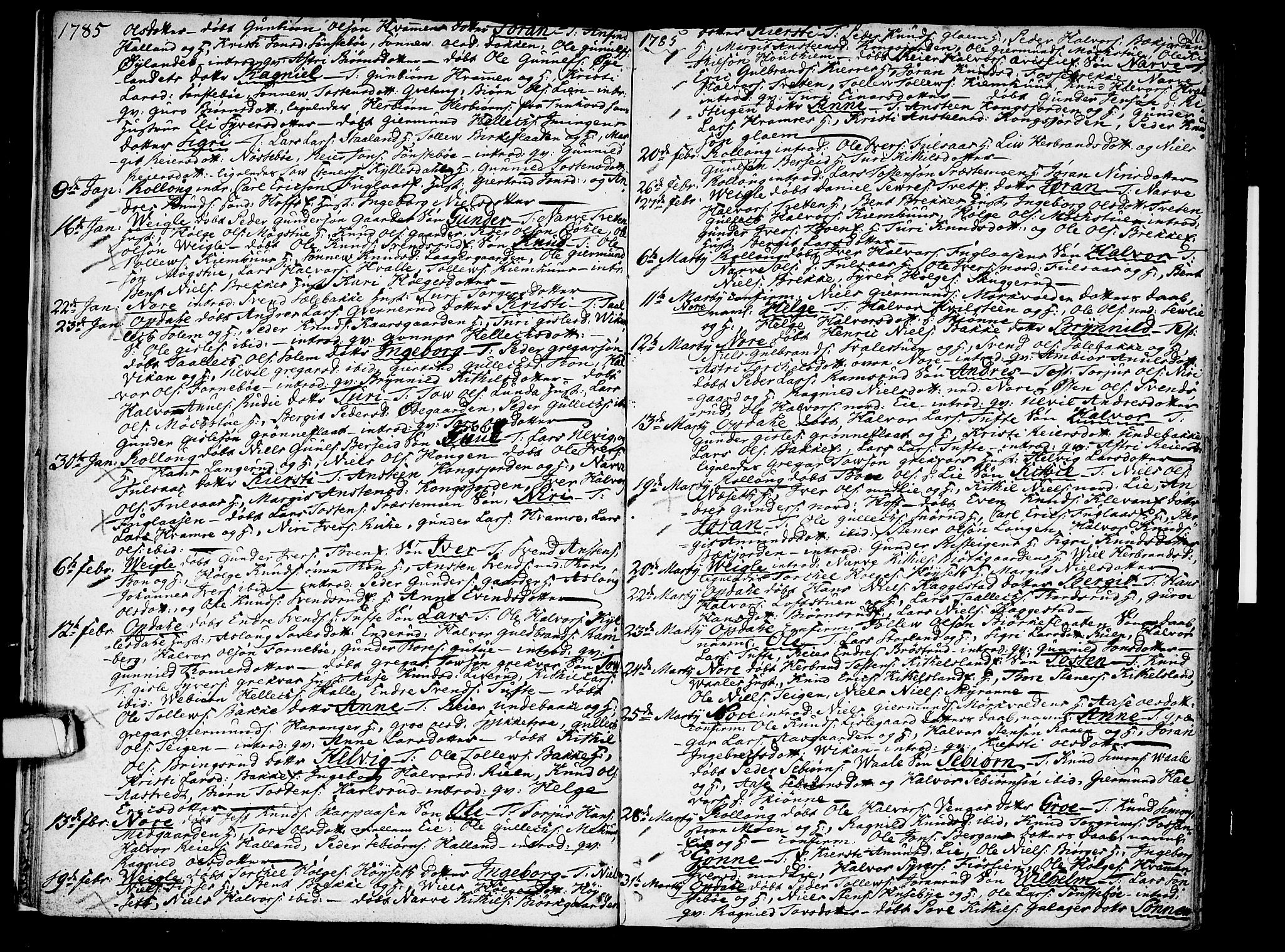 Rollag kirkebøker, AV/SAKO-A-240/F/Fa/L0004: Parish register (official) no. I 4, 1778-1792, p. 20