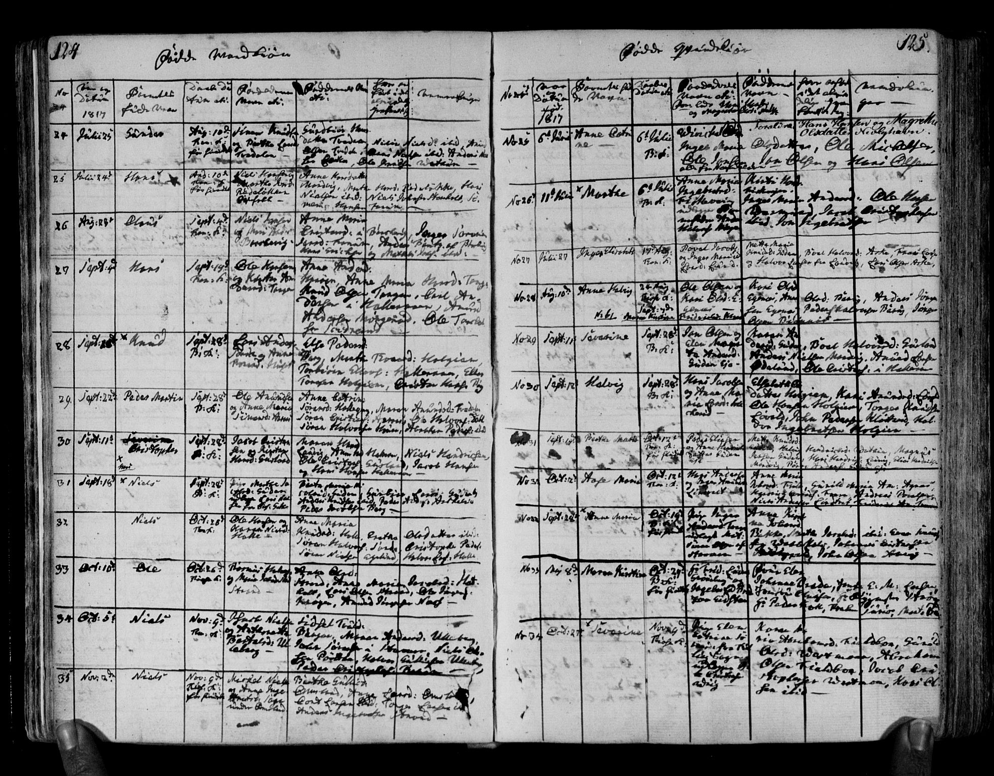 Brunlanes kirkebøker, AV/SAKO-A-342/F/Fa/L0002: Parish register (official) no. I 2, 1802-1834, p. 124-125