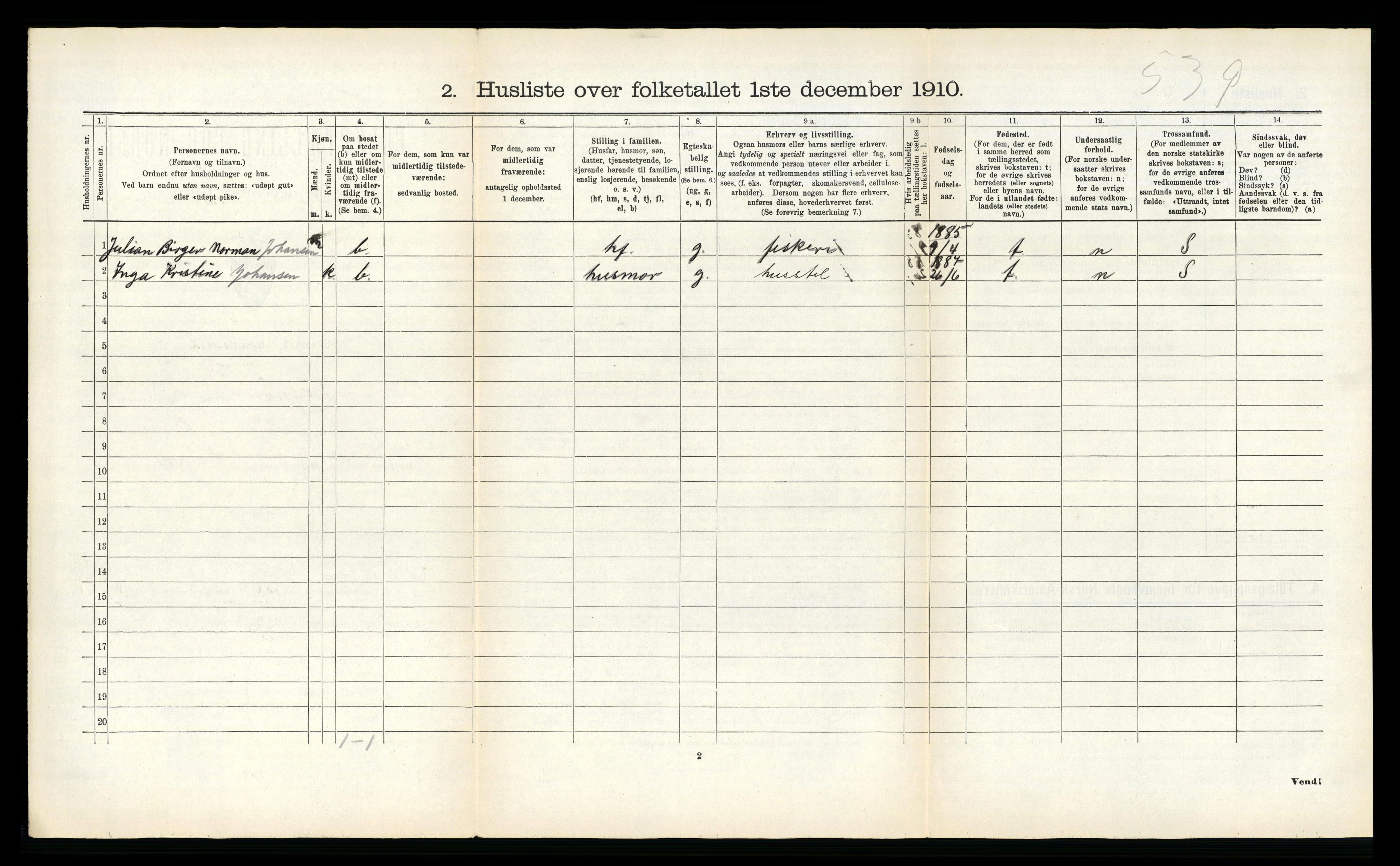 RA, 1910 census for Træna, 1910, p. 208