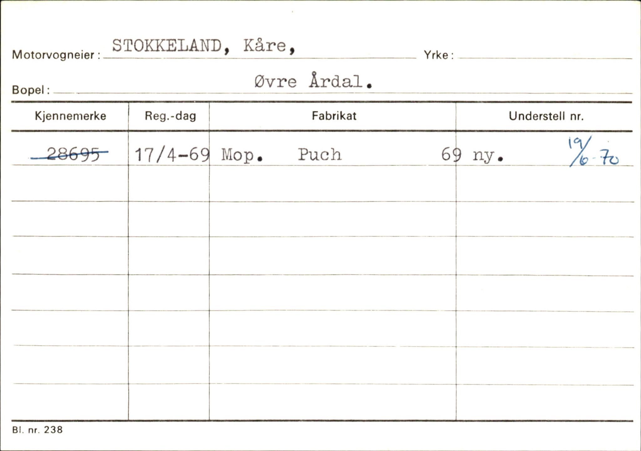 Statens vegvesen, Sogn og Fjordane vegkontor, AV/SAB-A-5301/4/F/L0146: Registerkort Årdal R-Å samt diverse kort, 1945-1975, p. 628
