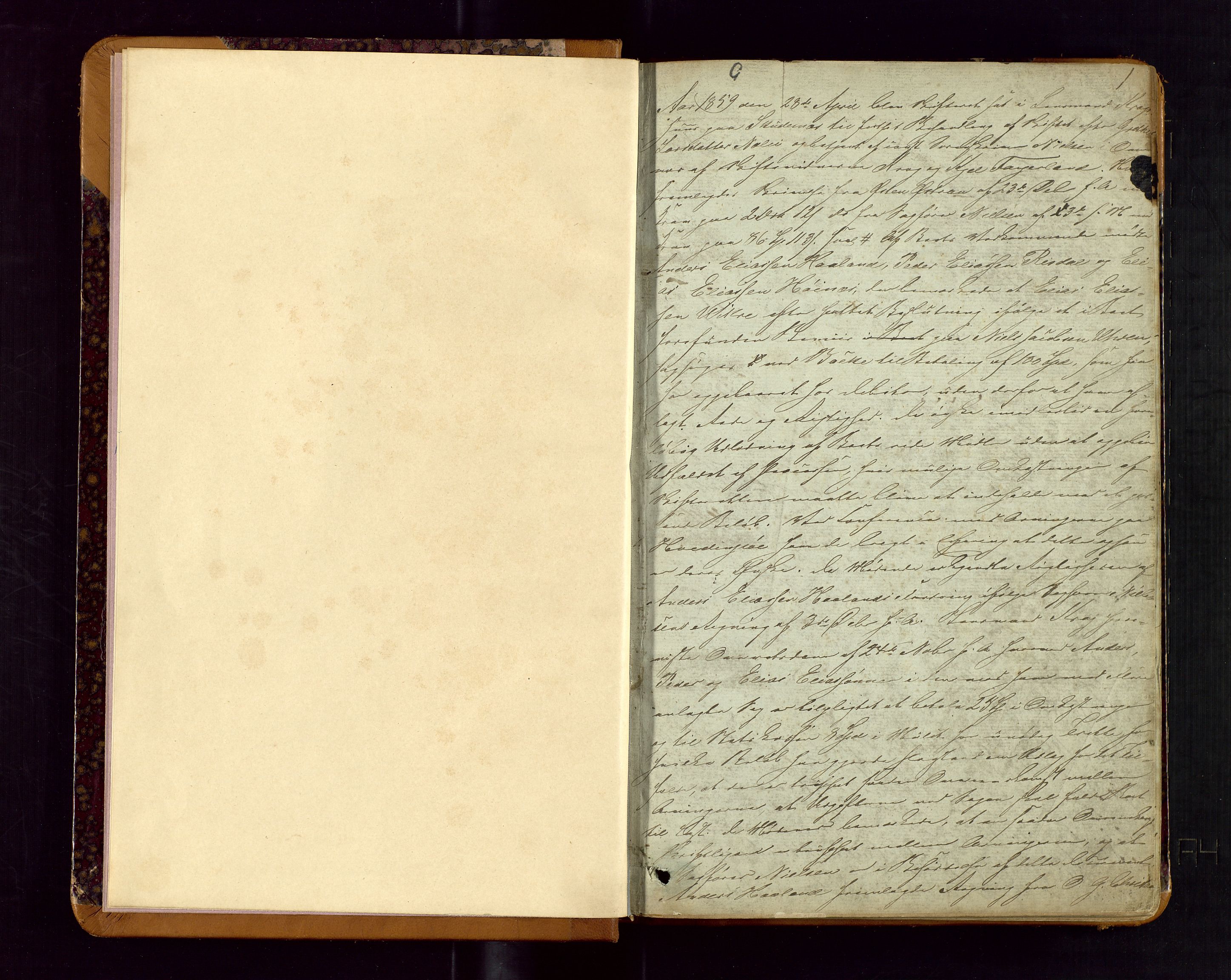 Karmsund sorenskriveri, SAST/A-100311/01/IV/IVDBB/L0002: SKIFTEPROTOKOLL BC 2KARMSUND FJERDING, 1859-1870, p. 0b-1a