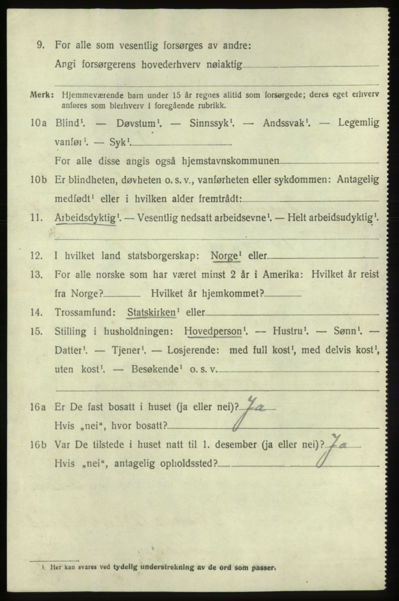 SAB, 1920 census for Sveio, 1920, p. 3551