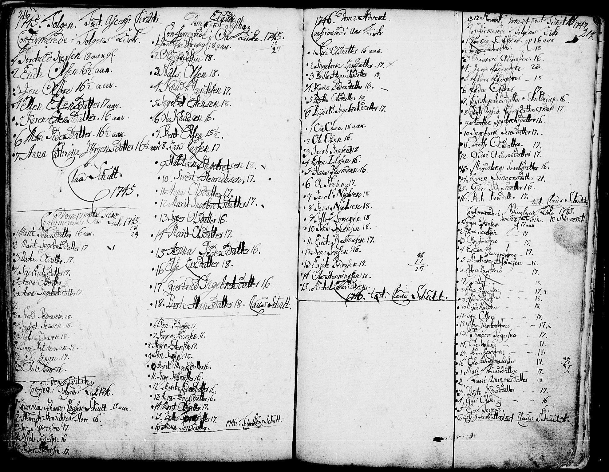 Tolga prestekontor, SAH/PREST-062/K/L0001: Parish register (official) no. 1, 1733-1767, p. 216-217