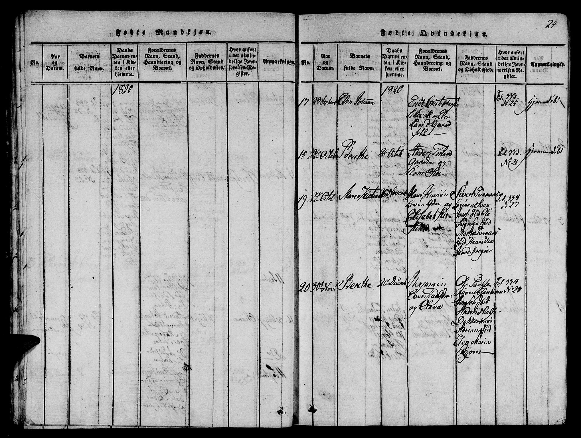 Ministerialprotokoller, klokkerbøker og fødselsregistre - Nord-Trøndelag, AV/SAT-A-1458/784/L0679: Parish register (copy) no. 784C01 /1, 1816-1822, p. 24