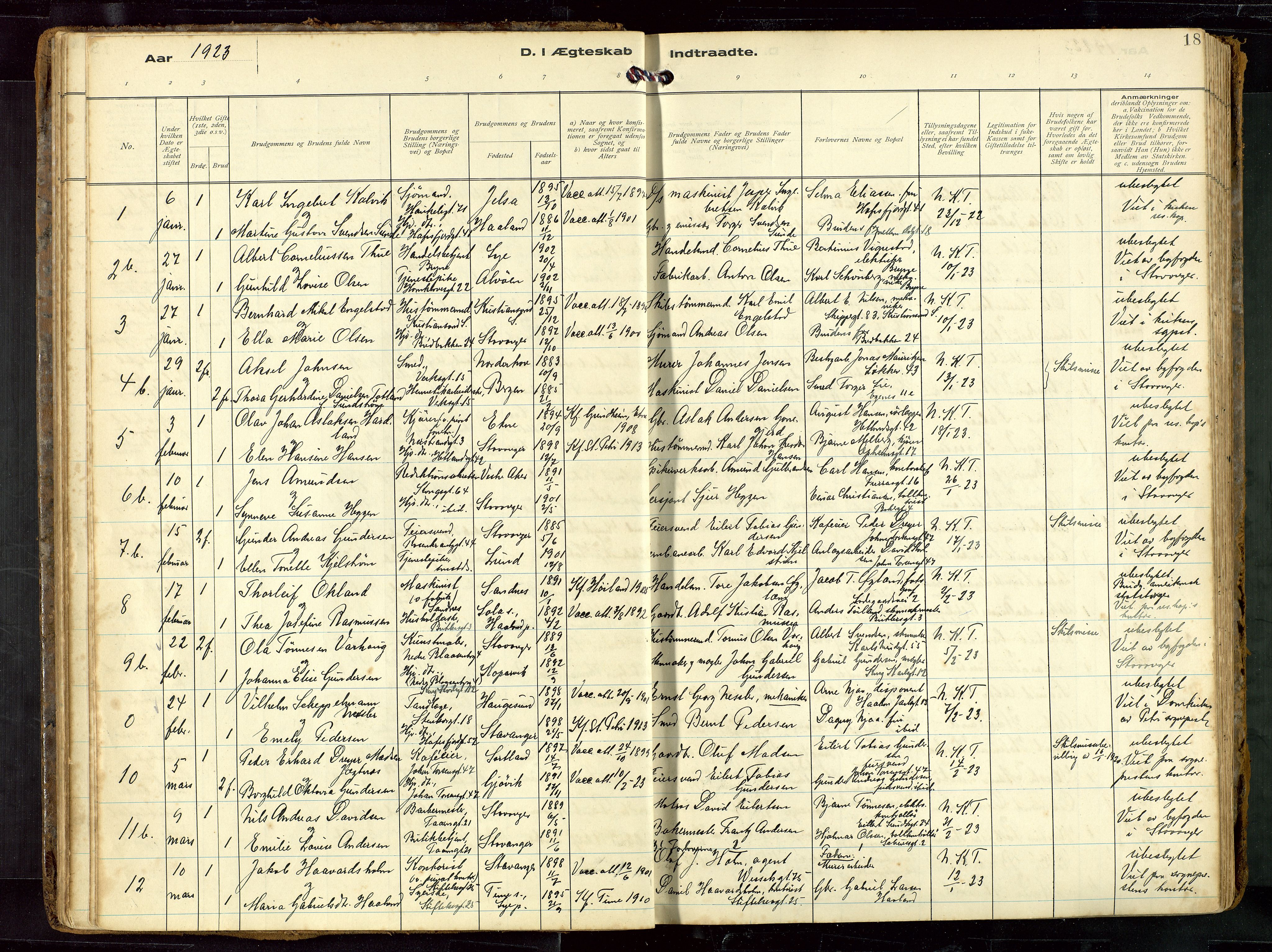 St. Petri sokneprestkontor, AV/SAST-A-101813/002/D/L0002: Parish register (official) no. A 27, 1921-1942, p. 18
