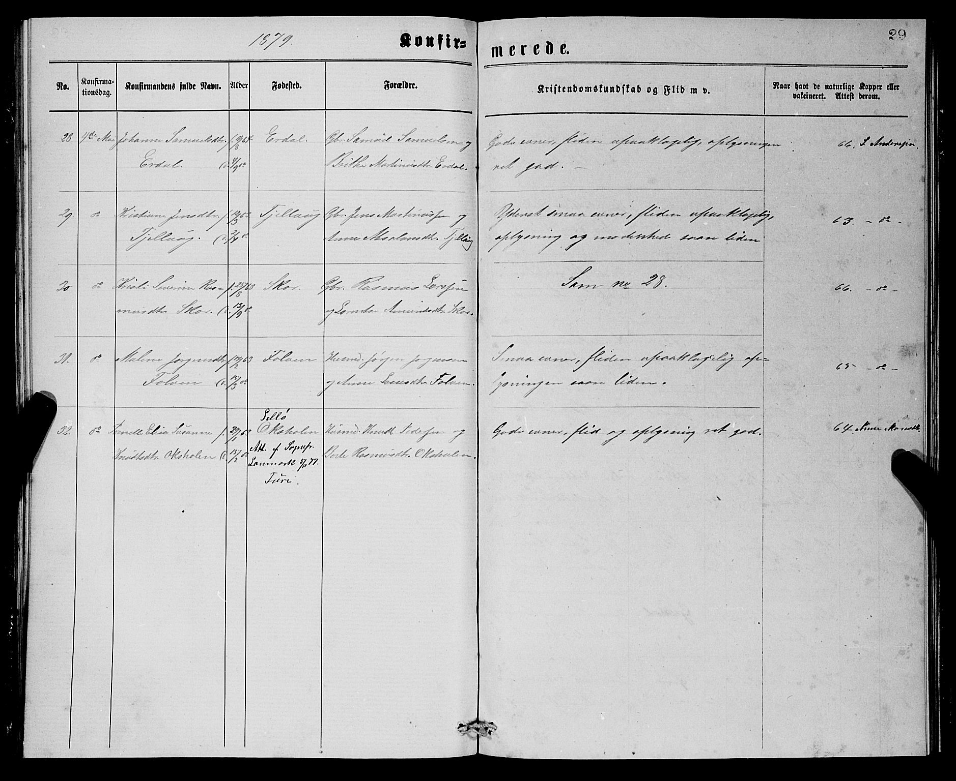 Stryn Sokneprestembete, AV/SAB-A-82501: Parish register (copy) no. C 2, 1877-1881, p. 29