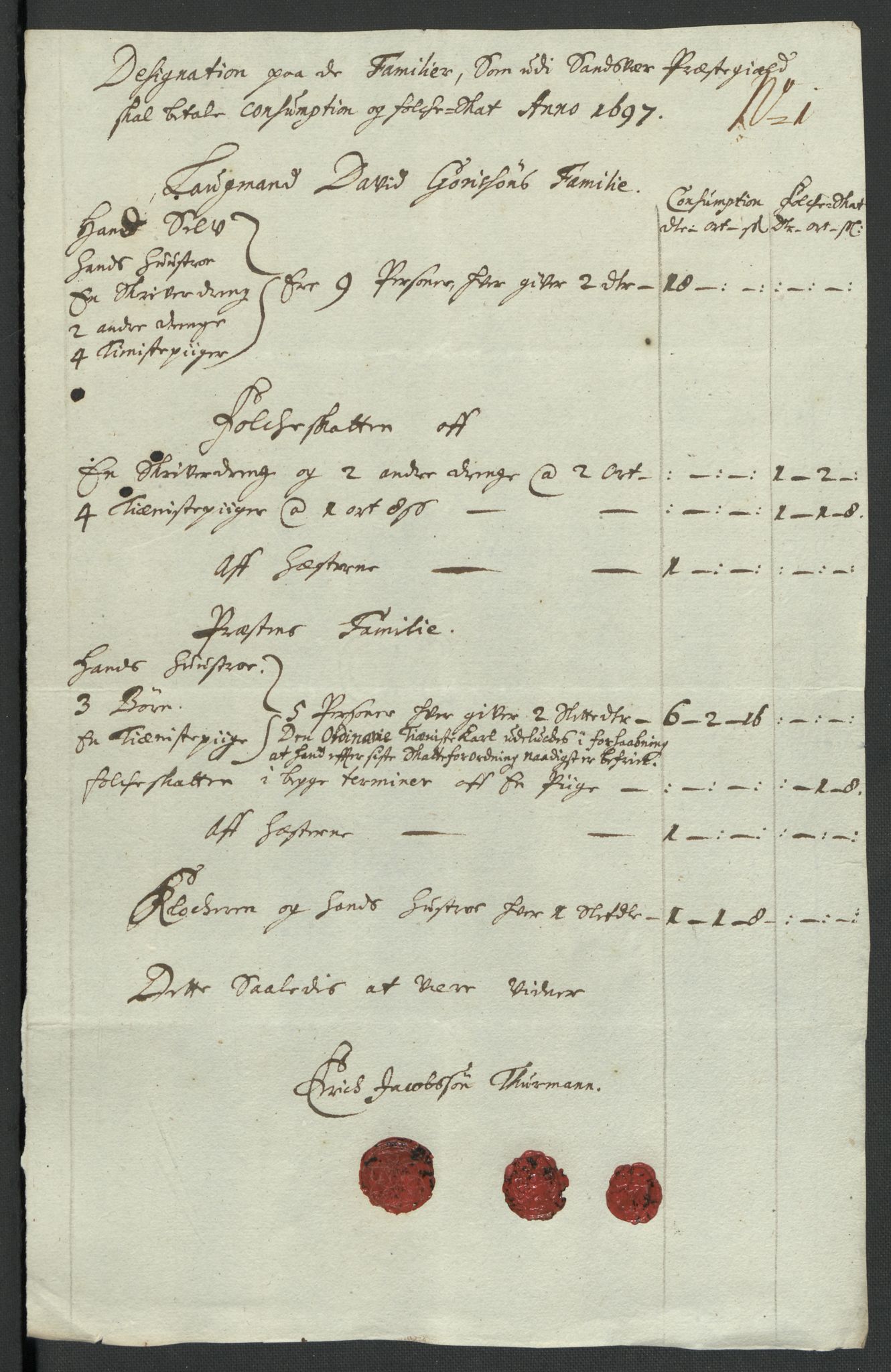 Rentekammeret inntil 1814, Reviderte regnskaper, Fogderegnskap, AV/RA-EA-4092/R24/L1576: Fogderegnskap Numedal og Sandsvær, 1696-1697, p. 325