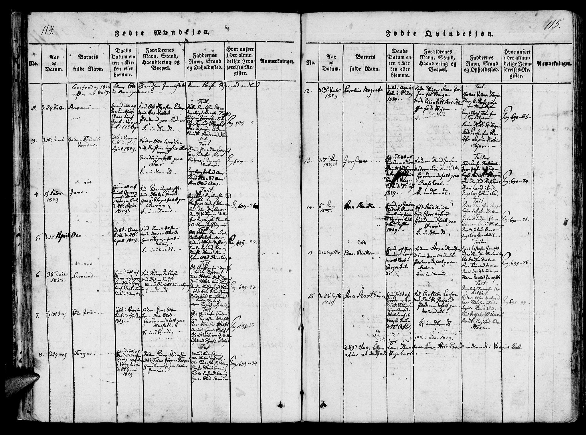 Ministerialprotokoller, klokkerbøker og fødselsregistre - Møre og Romsdal, AV/SAT-A-1454/565/L0747: Parish register (official) no. 565A01, 1817-1844, p. 114-115