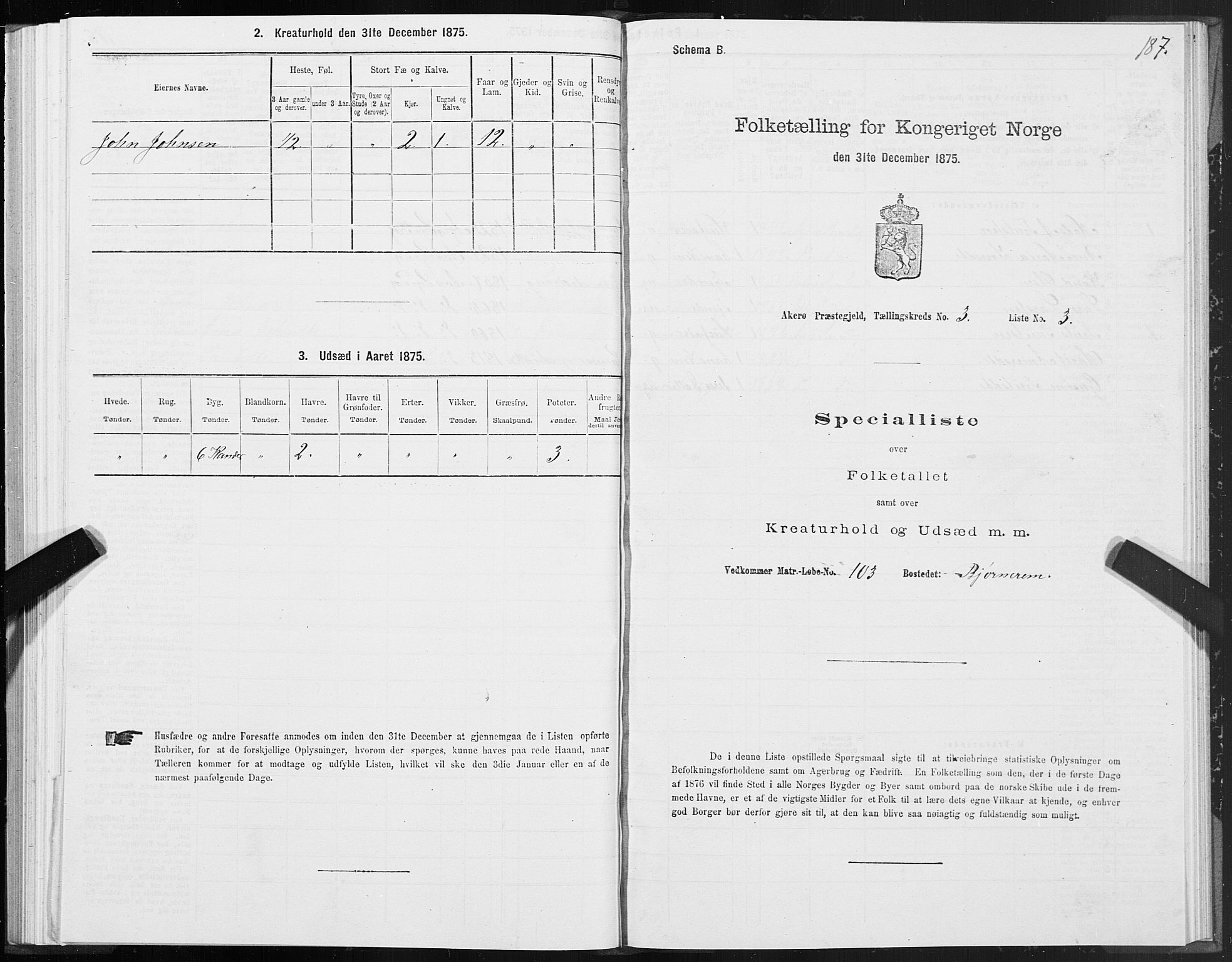 SAT, 1875 census for 1545P Aukra, 1875, p. 1187