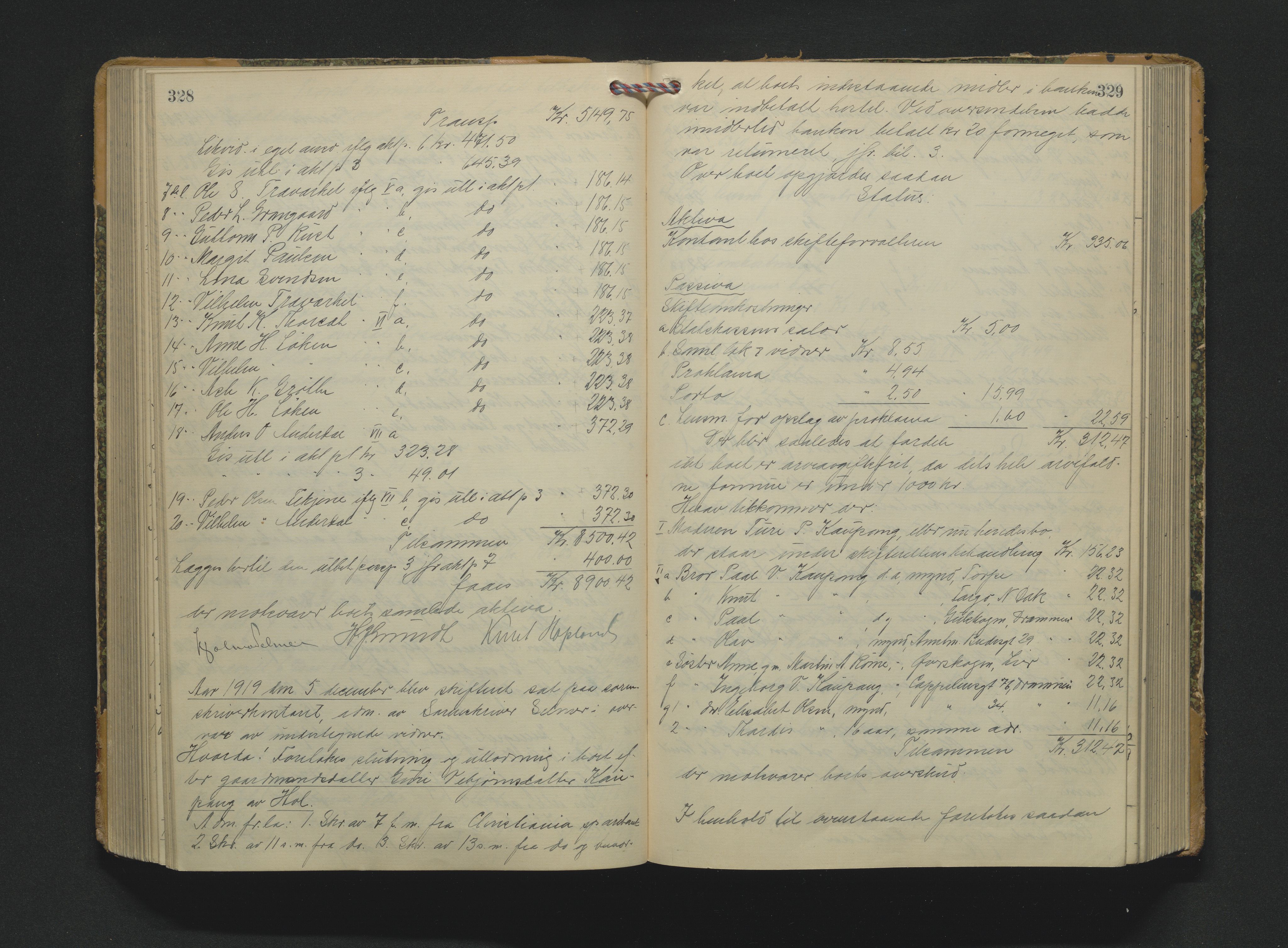 Hallingdal sorenskriveri, AV/SAKO-A-121/H/Hb/Hbd/L0009: Skifteutlodningsprotokoll, 1916-1924, p. 328-329