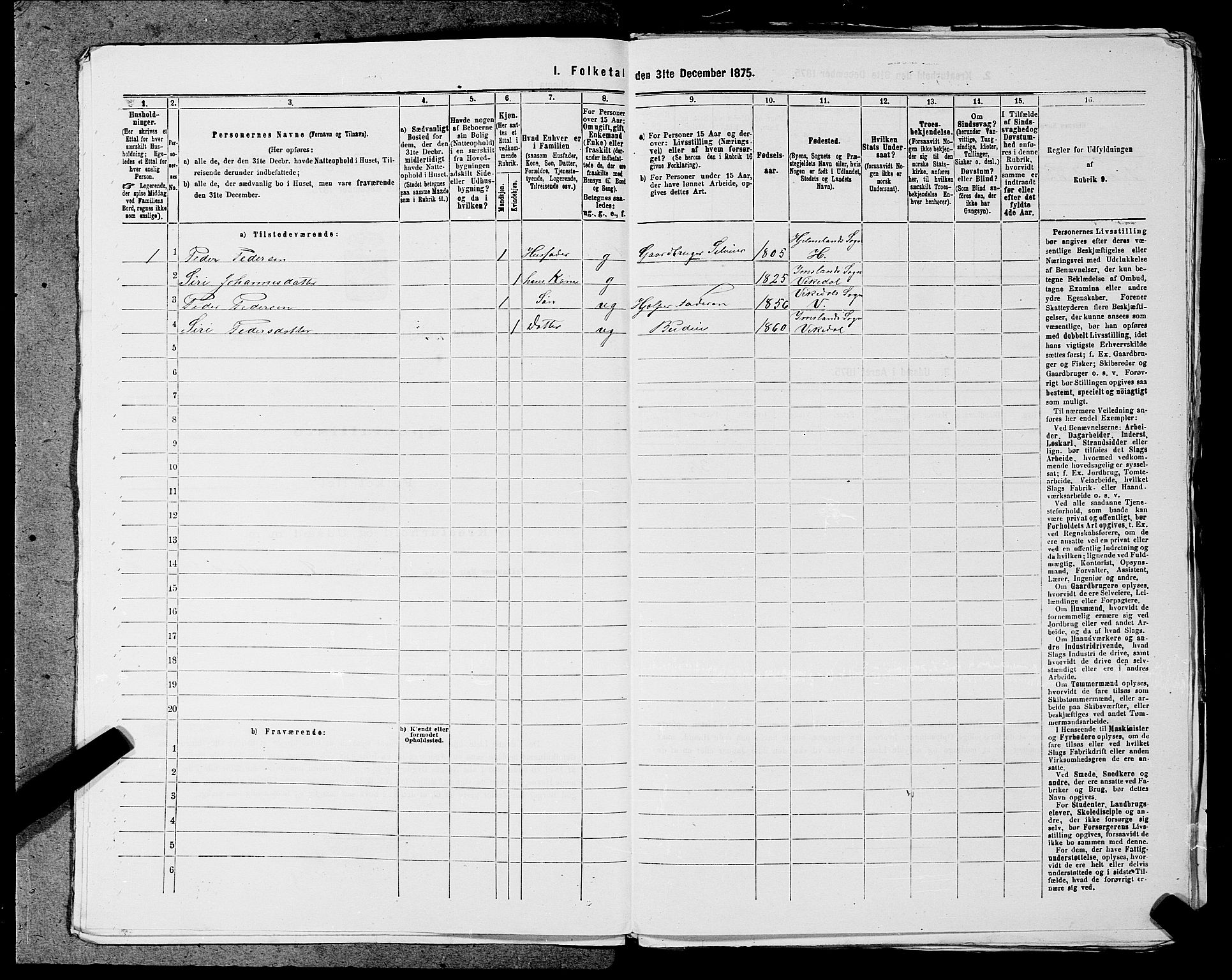 SAST, 1875 census for 1157P Vikedal, 1875, p. 947