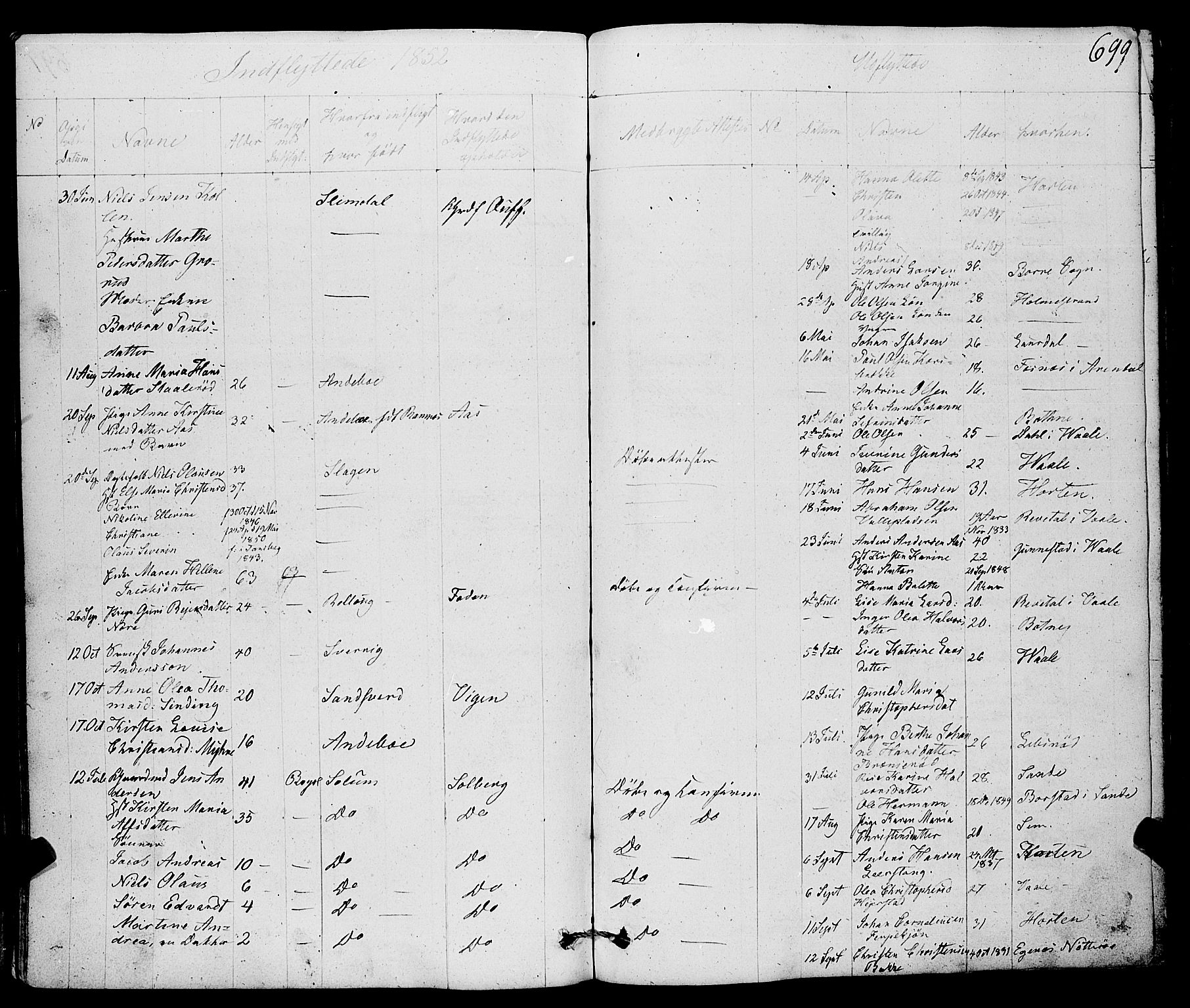 Ramnes kirkebøker, AV/SAKO-A-314/F/Fa/L0005: Parish register (official) no. I 5, 1841-1861, p. 698-699