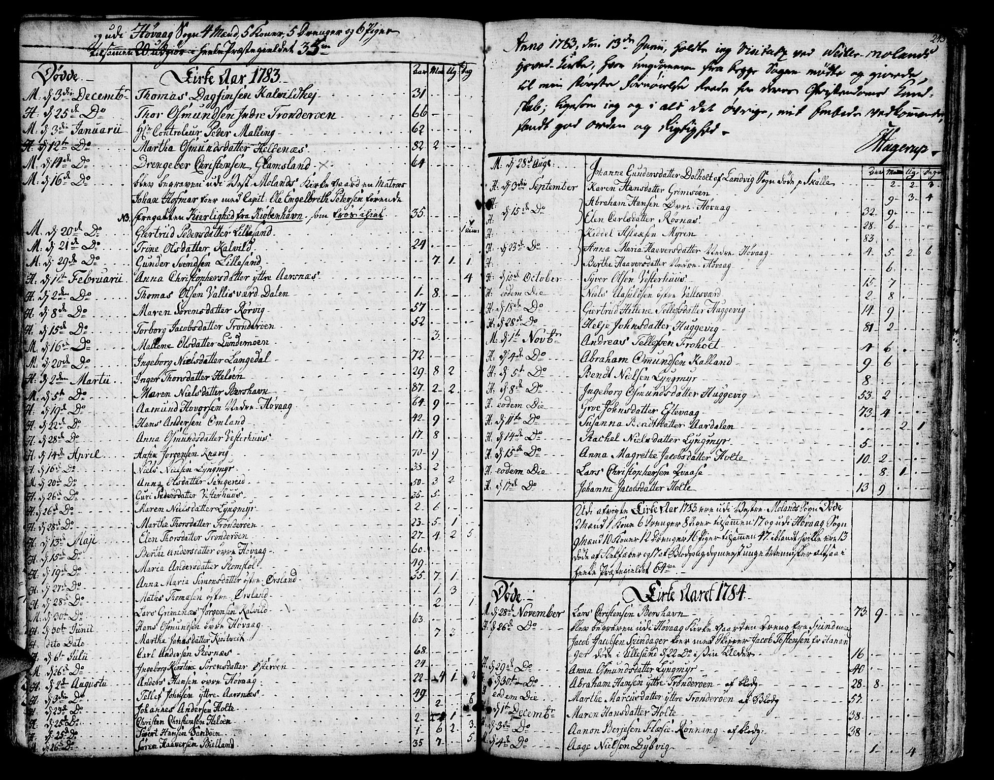 Vestre Moland sokneprestkontor, SAK/1111-0046/F/Fa/Fab/L0002: Parish register (official) no. A 2, 1760-1816, p. 243