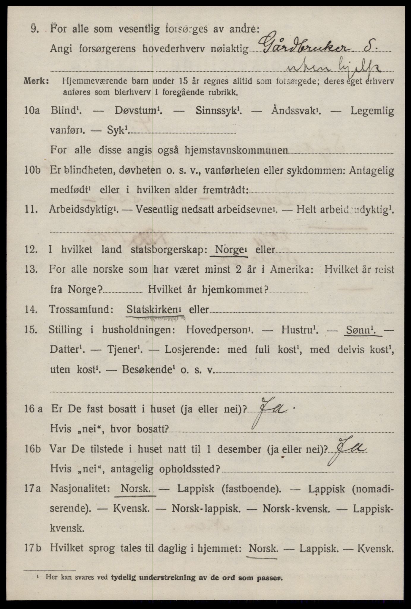 SAT, 1920 census for Stjørna, 1920, p. 947