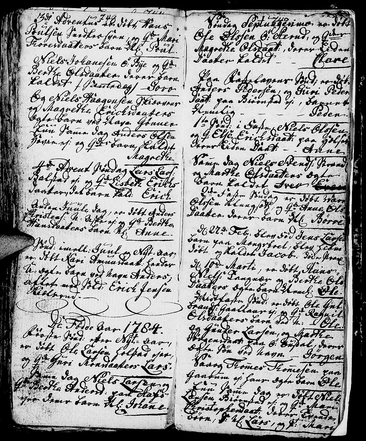 Nes prestekontor, Hedmark, SAH/PREST-020/L/La/L0001: Parish register (copy) no. 1, 1663-1784, p. 748-749