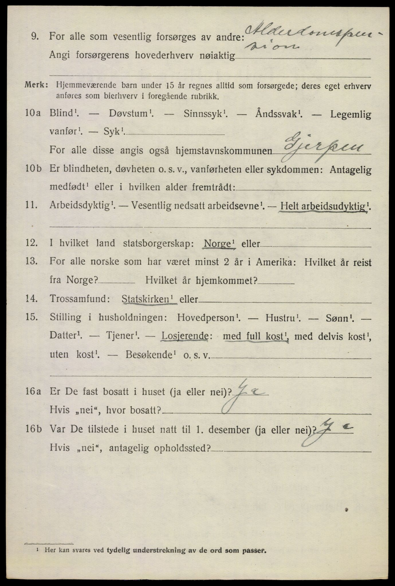 SAKO, 1920 census for Solum, 1920, p. 4041