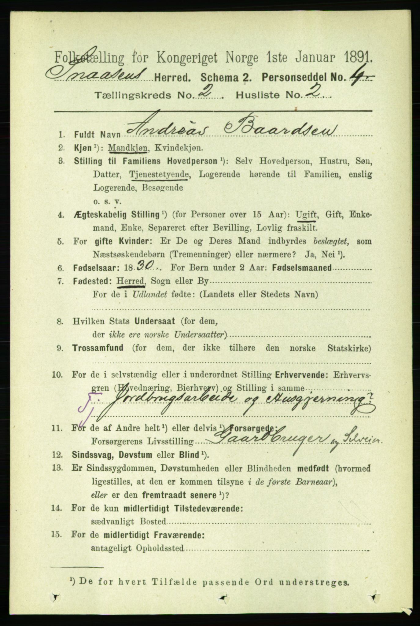RA, 1891 census for 1736 Snåsa, 1891, p. 471