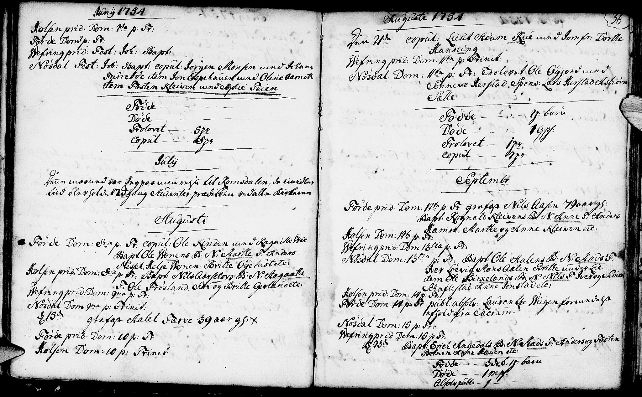 Førde sokneprestembete, AV/SAB-A-79901/H/Haa/Haaa/L0003: Parish register (official) no. A 3, 1749-1764, p. 36