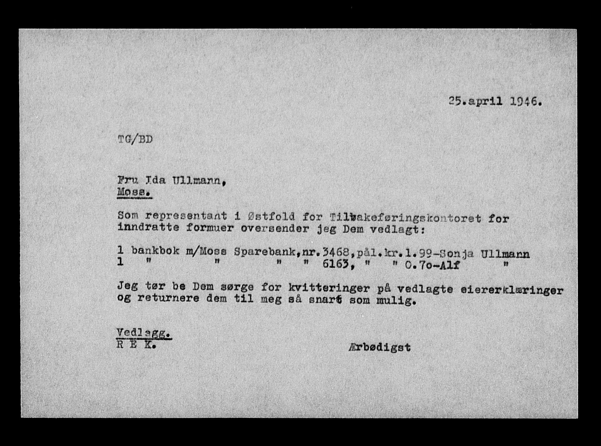 Justisdepartementet, Tilbakeføringskontoret for inndratte formuer, AV/RA-S-1564/H/Hc/Hcd/L1008: --, 1945-1947, p. 395