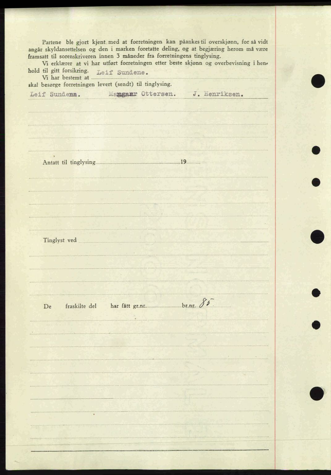 Tønsberg sorenskriveri, SAKO/A-130/G/Ga/Gaa/L0022: Mortgage book no. A22, 1947-1947, Diary no: : 2691/1947