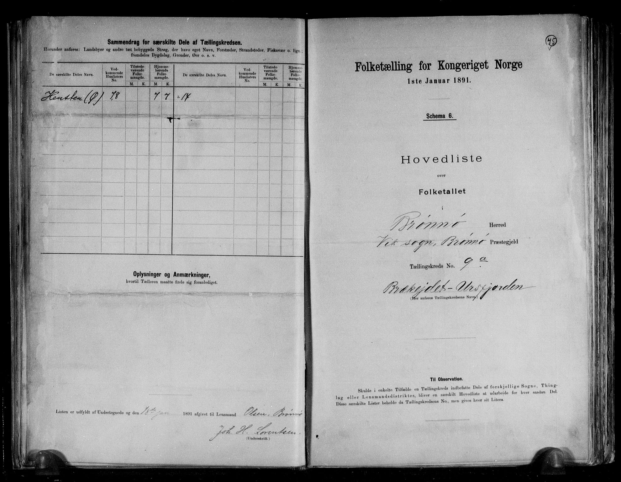 RA, 1891 census for 1814 Brønnøy, 1891, p. 23