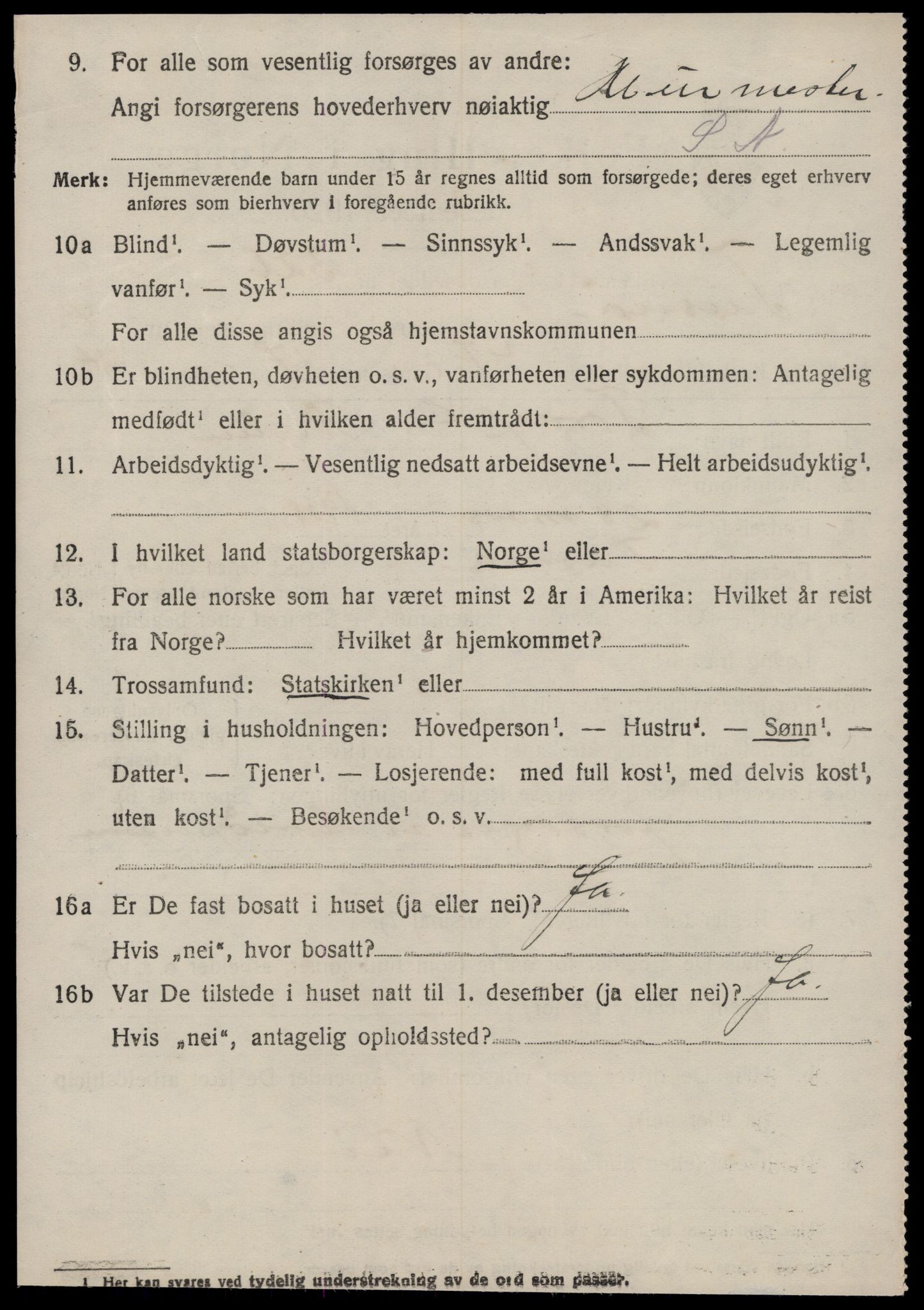 SAT, 1920 census for Tustna, 1920, p. 2374