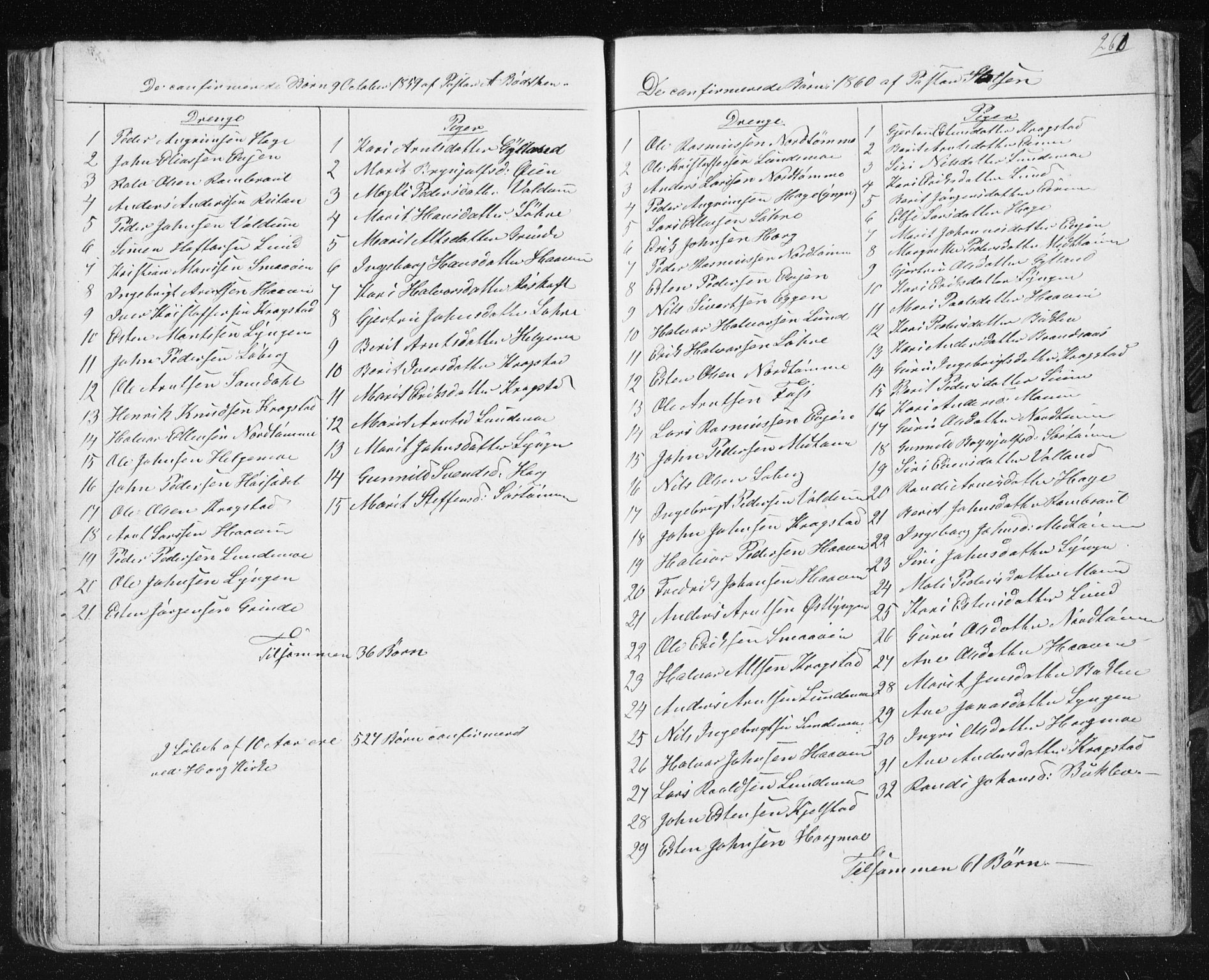 Ministerialprotokoller, klokkerbøker og fødselsregistre - Sør-Trøndelag, SAT/A-1456/692/L1110: Parish register (copy) no. 692C05, 1849-1889, p. 260