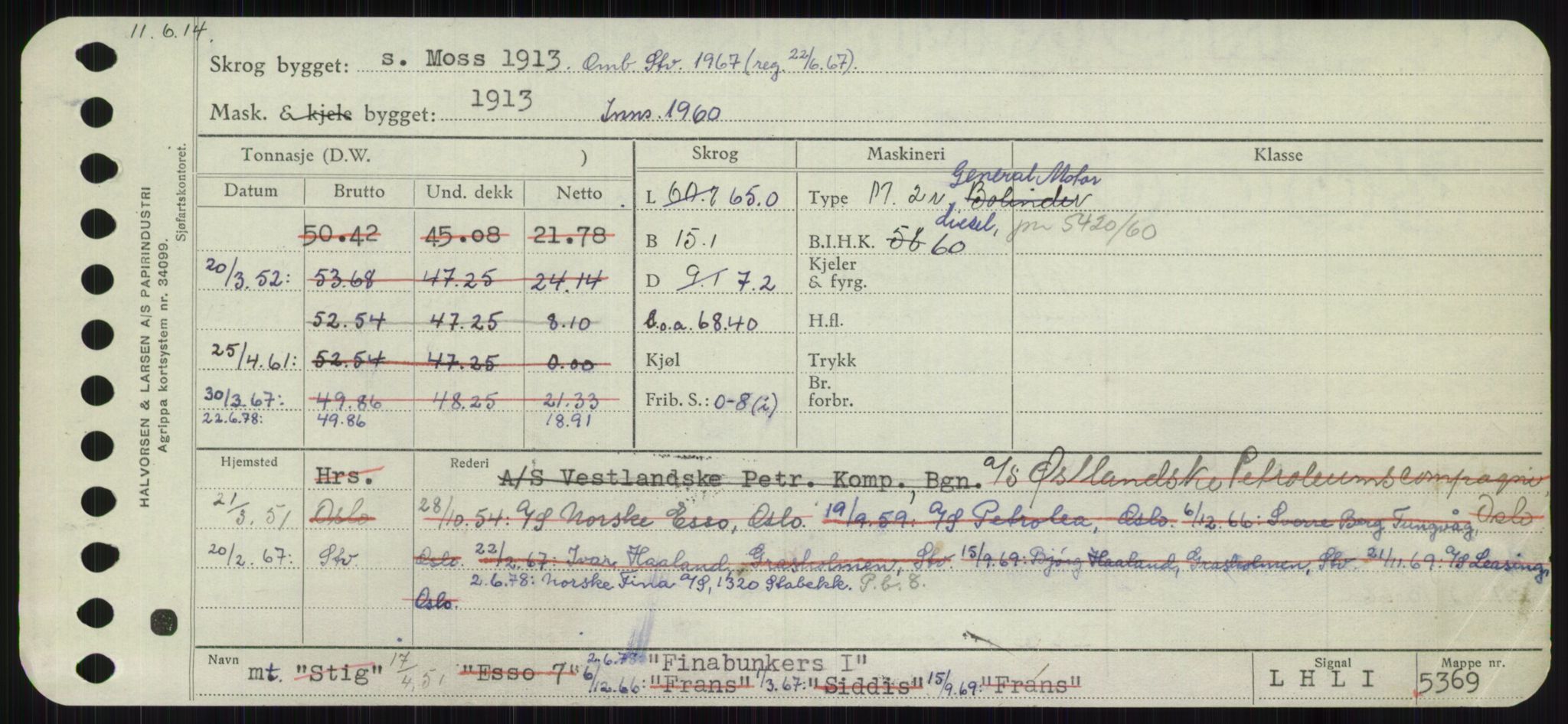 Sjøfartsdirektoratet med forløpere, Skipsmålingen, RA/S-1627/H/Ha/L0002/0001: Fartøy, Eik-Hill / Fartøy, Eik-F, p. 407