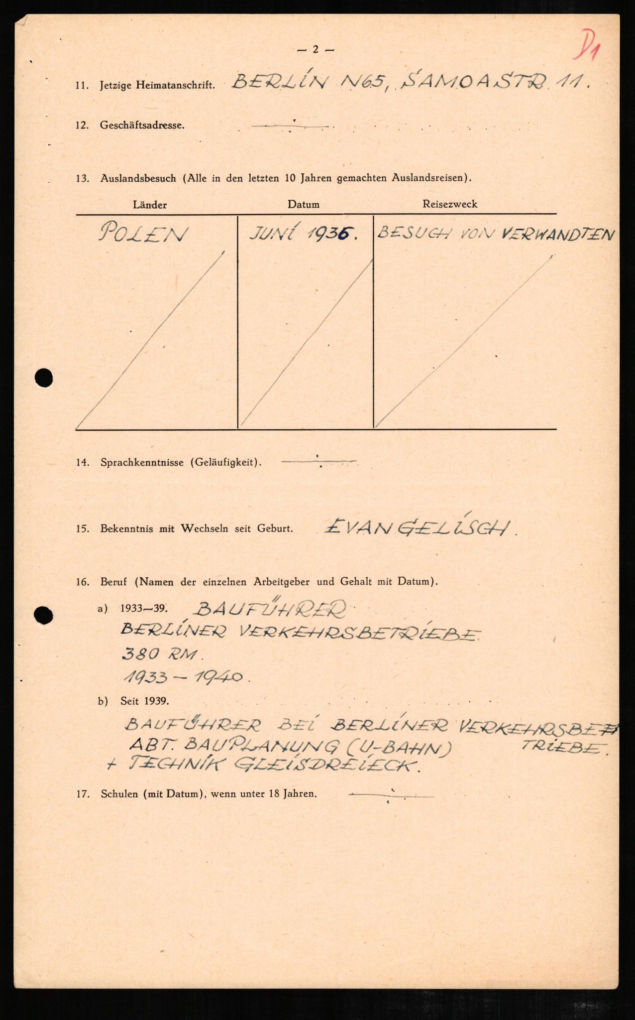 Forsvaret, Forsvarets overkommando II, AV/RA-RAFA-3915/D/Db/L0006: CI Questionaires. Tyske okkupasjonsstyrker i Norge. Tyskere., 1945-1946, p. 317