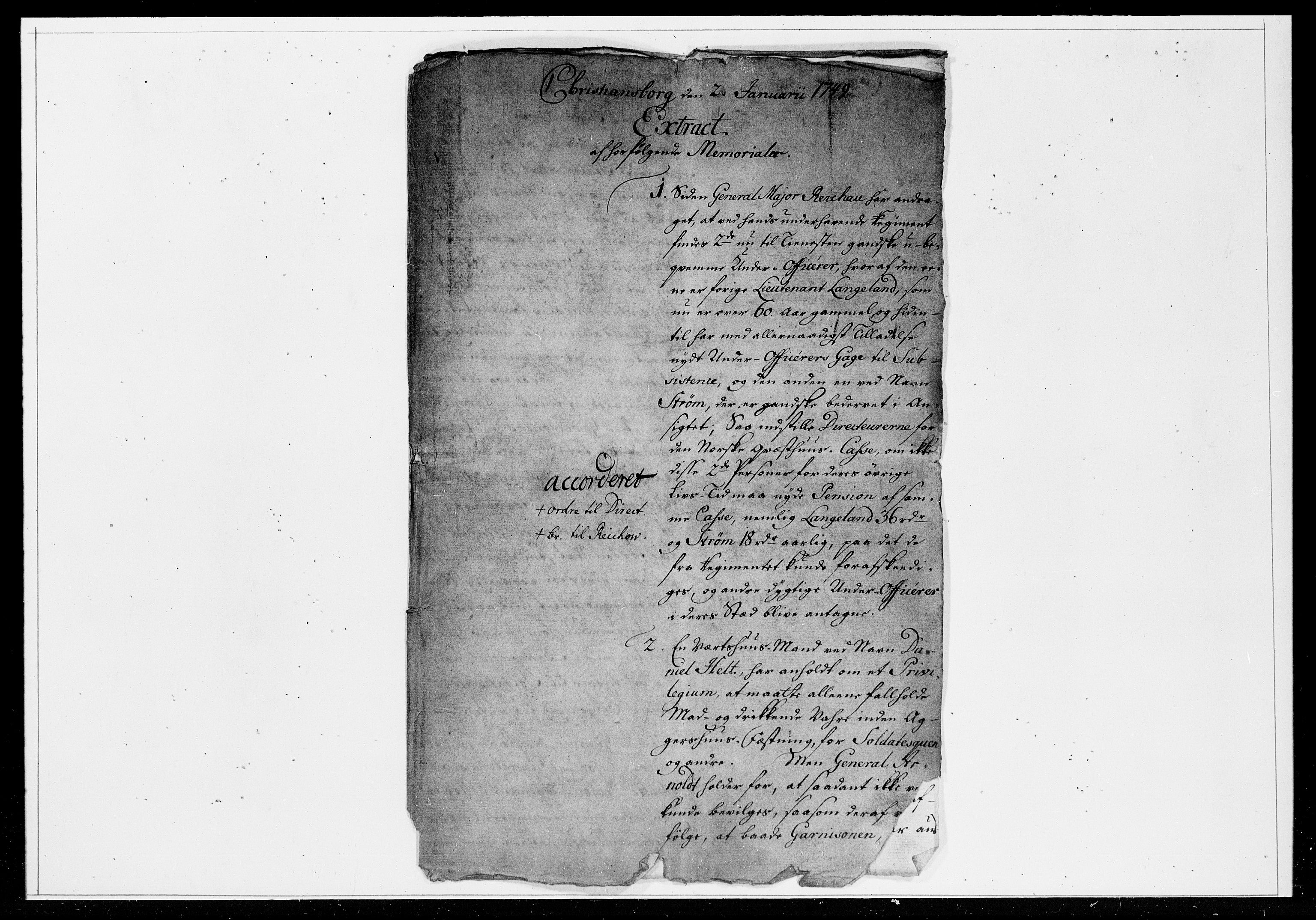 Krigskollegiet, Krigskancelliet, DRA/A-0006/-/1211-1217: Refererede sager, 1749, p. 2