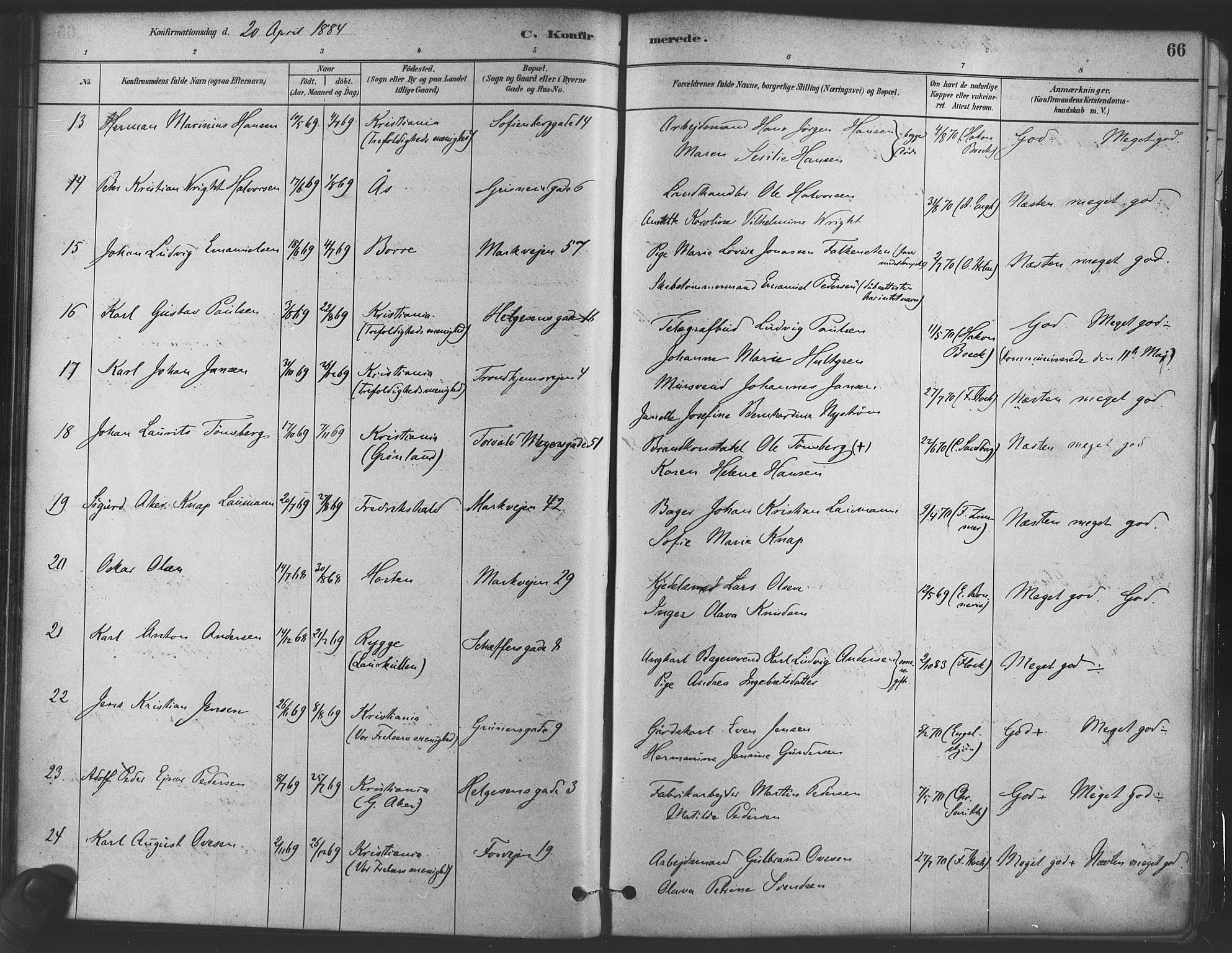 Paulus prestekontor Kirkebøker, AV/SAO-A-10871/F/Fa/L0004: Parish register (official) no. 4, 1879-1891, p. 66