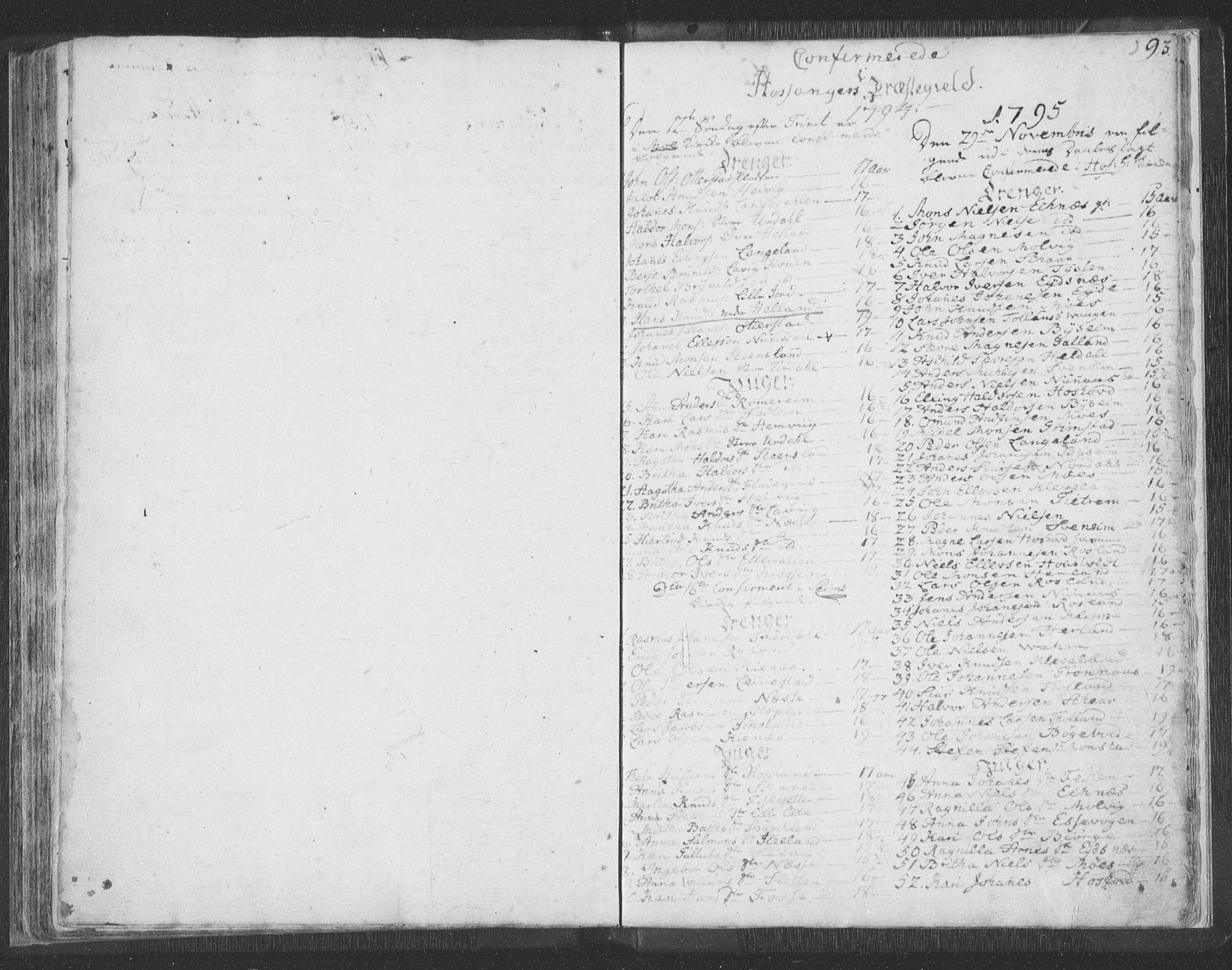 Hosanger sokneprestembete, AV/SAB-A-75801/H/Haa: Parish register (official) no. A 3, 1793-1811, p. 92b-93a