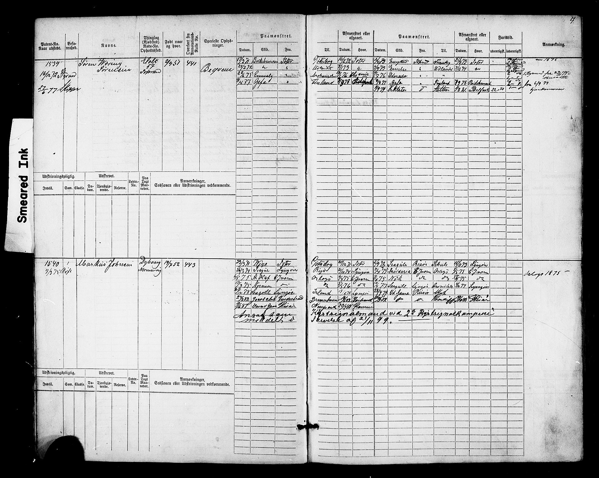 Tvedestrand mønstringskrets, AV/SAK-2031-0011/F/Fb/L0017: Hovedrulle nr 1533-2288, U-33, 1874-1882, p. 5