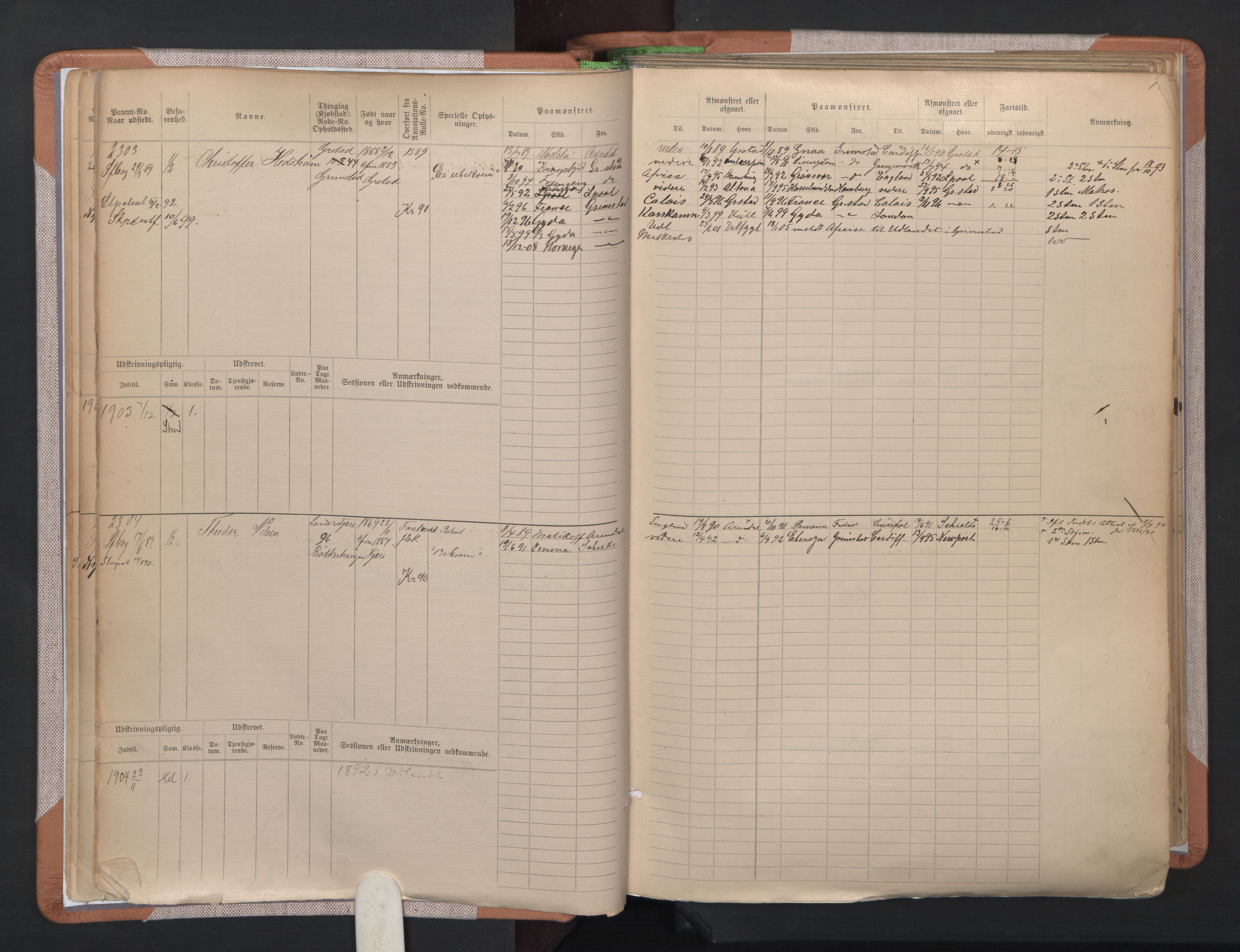 Grimstad mønstringskrets, AV/SAK-2031-0013/F/Fb/L0004: Hovedrulle A nr 2277-3042, F-7, 1889-1940, p. 19