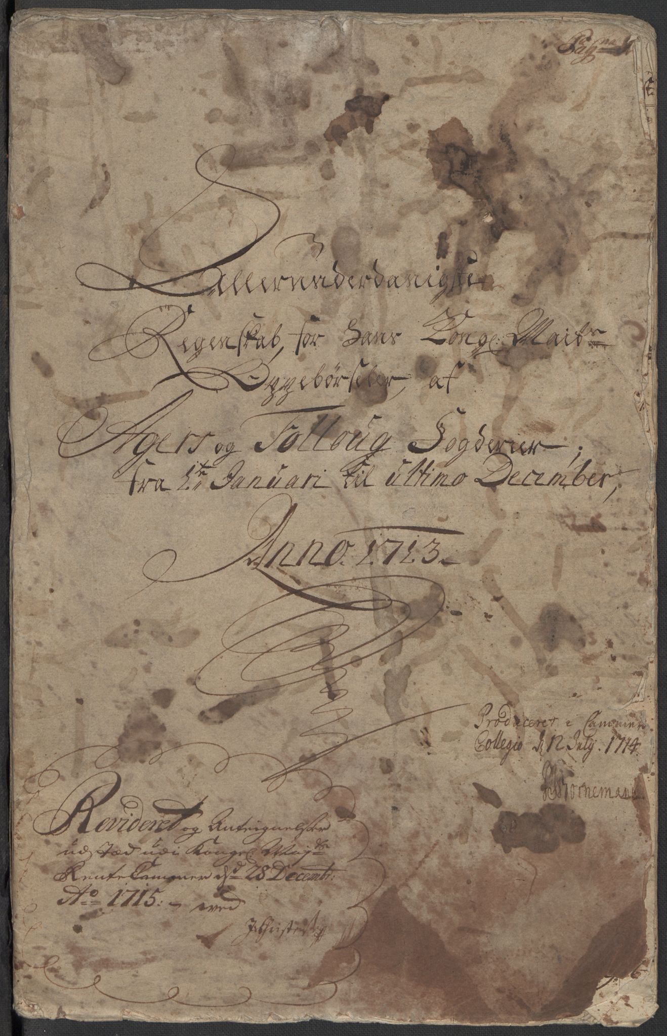 Rentekammeret inntil 1814, Reviderte regnskaper, Fogderegnskap, RA/EA-4092/R10/L0451: Fogderegnskap Aker og Follo, 1713-1714, p. 3