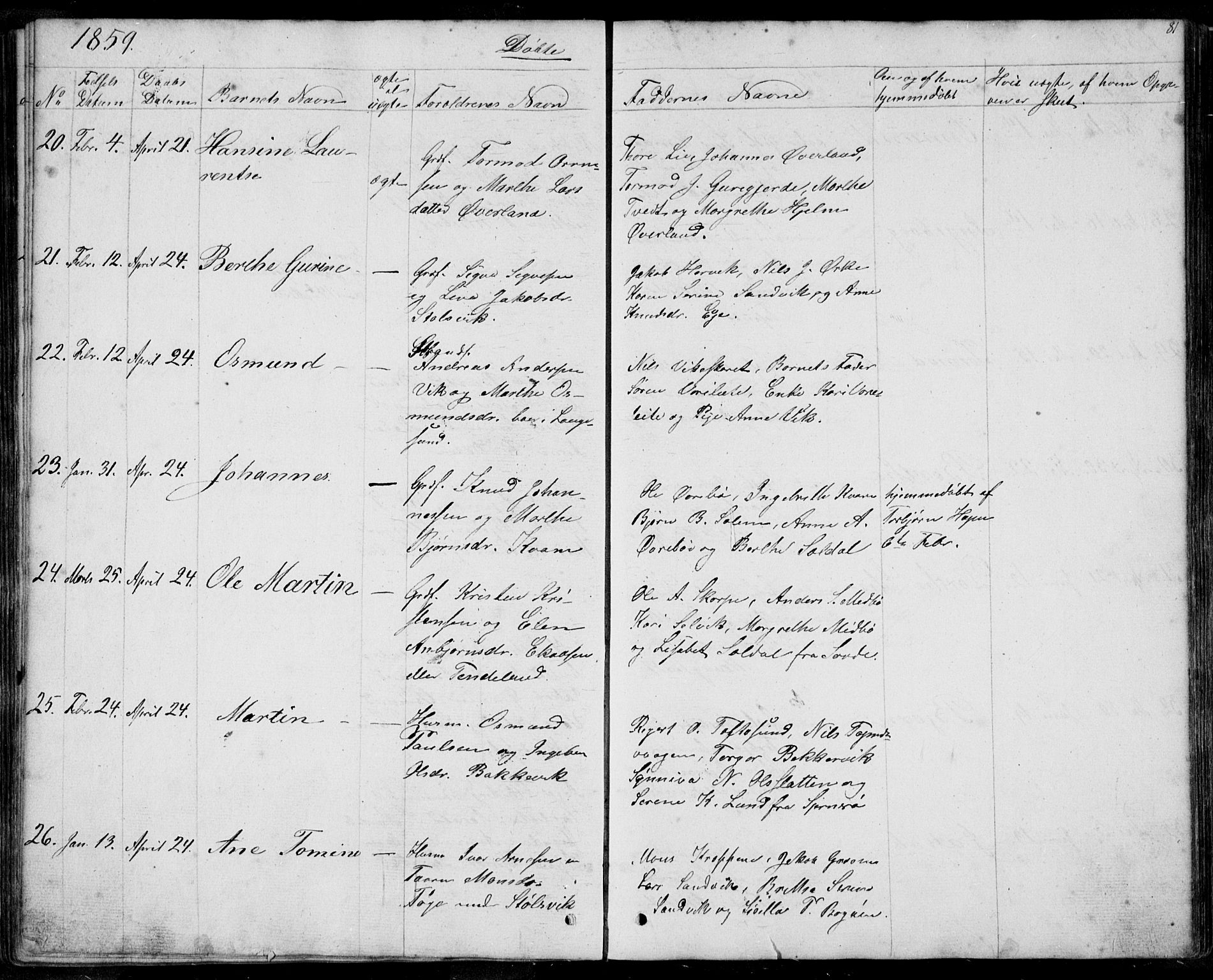 Nedstrand sokneprestkontor, AV/SAST-A-101841/01/IV: Parish register (official) no. A 8, 1839-1860, p. 81