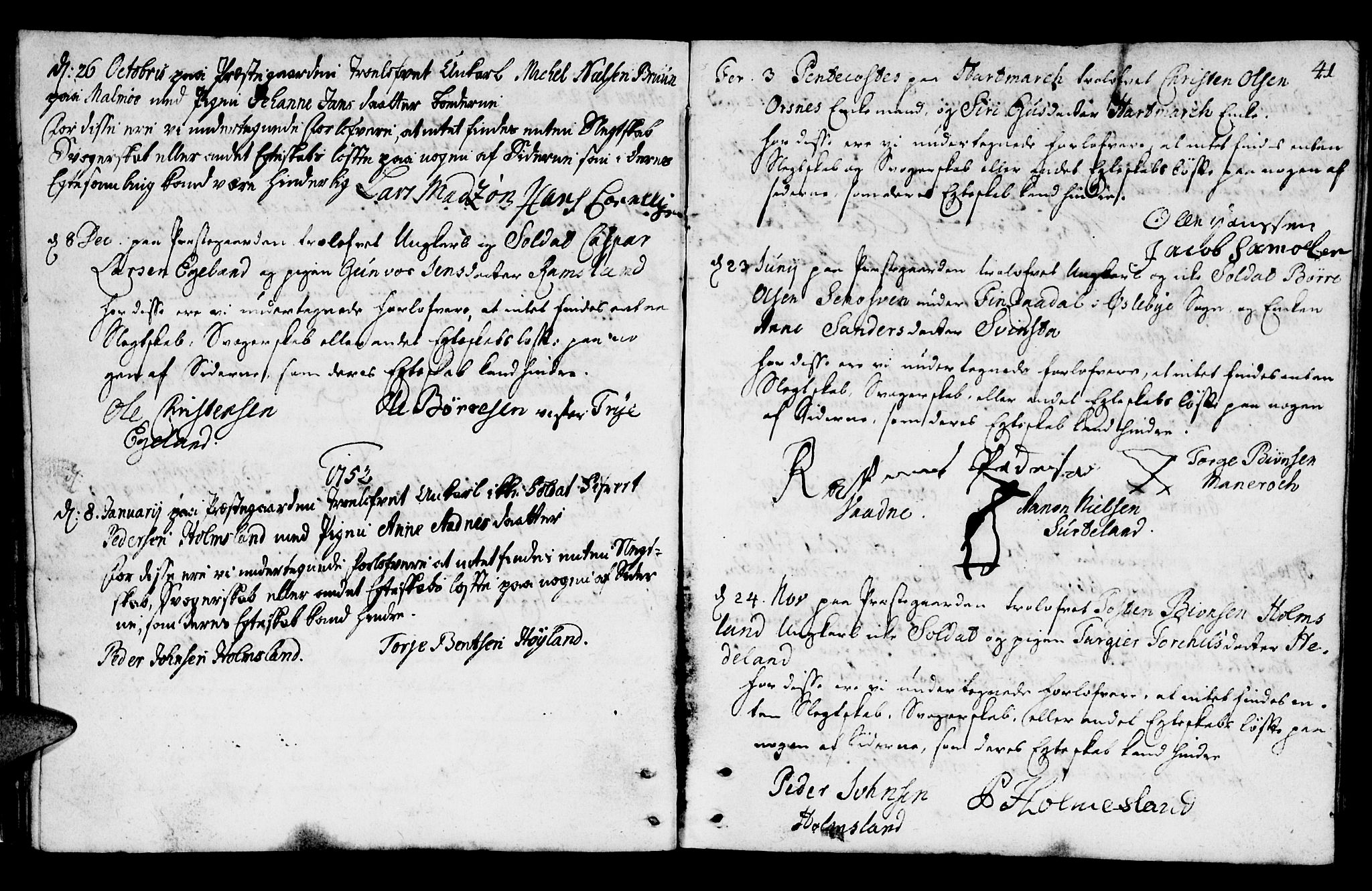 Mandal sokneprestkontor, SAK/1111-0030/F/Fa/Fab/L0001: Parish register (official) no. A 1, 1720-1793, p. 41