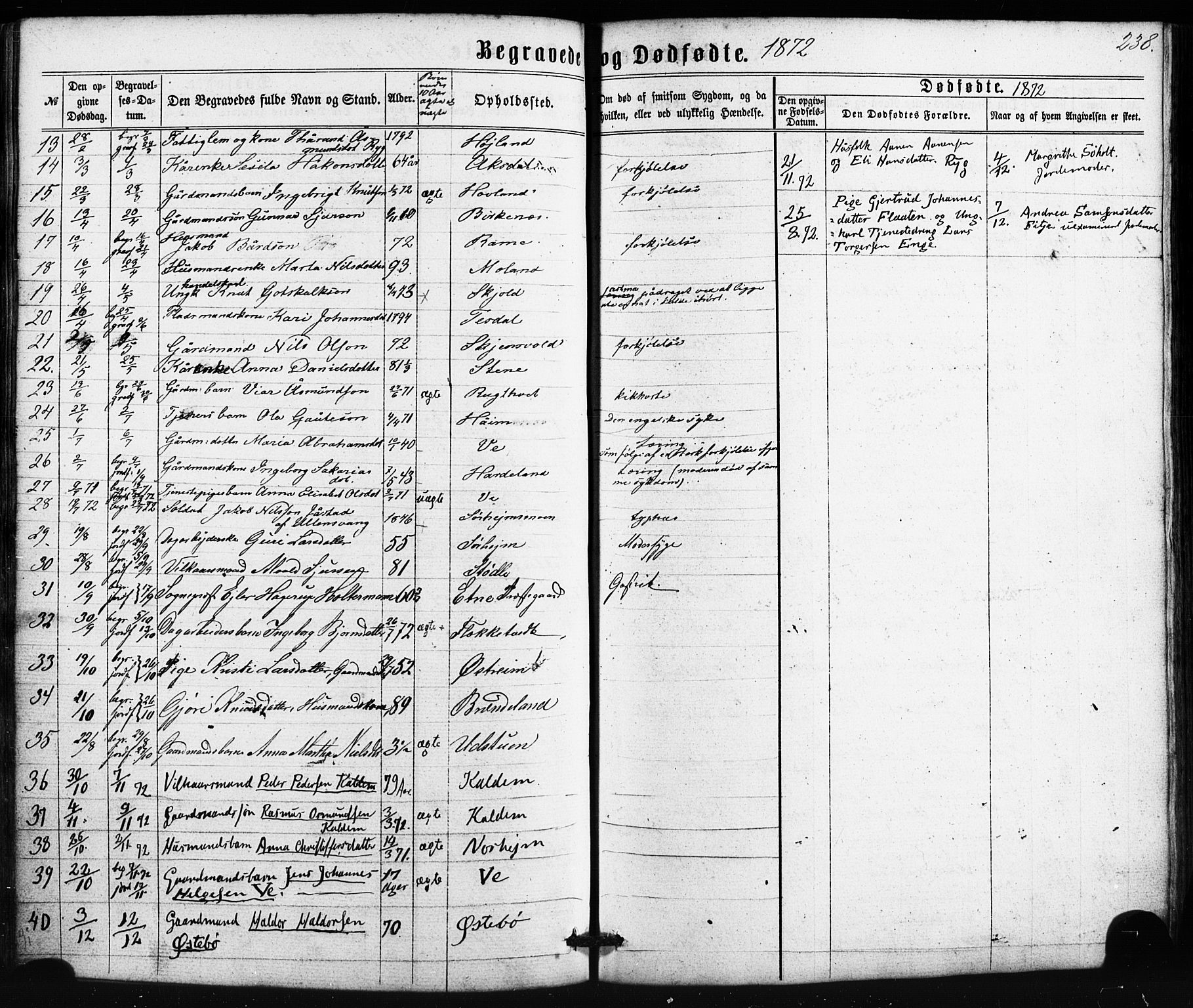Etne sokneprestembete, SAB/A-75001/H/Haa: Parish register (official) no. A 9, 1862-1878, p. 238