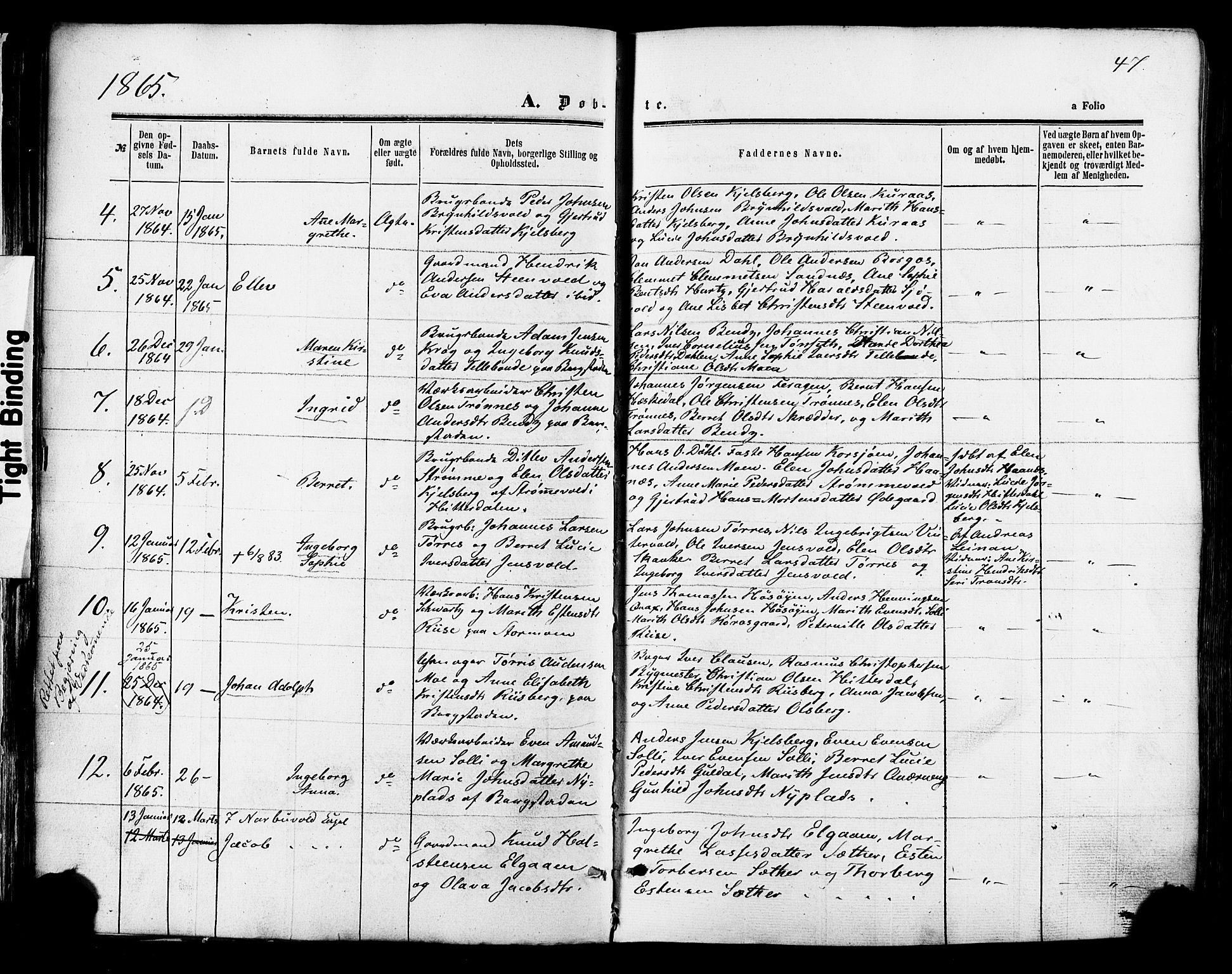 Ministerialprotokoller, klokkerbøker og fødselsregistre - Sør-Trøndelag, SAT/A-1456/681/L0932: Parish register (official) no. 681A10, 1860-1878, p. 47