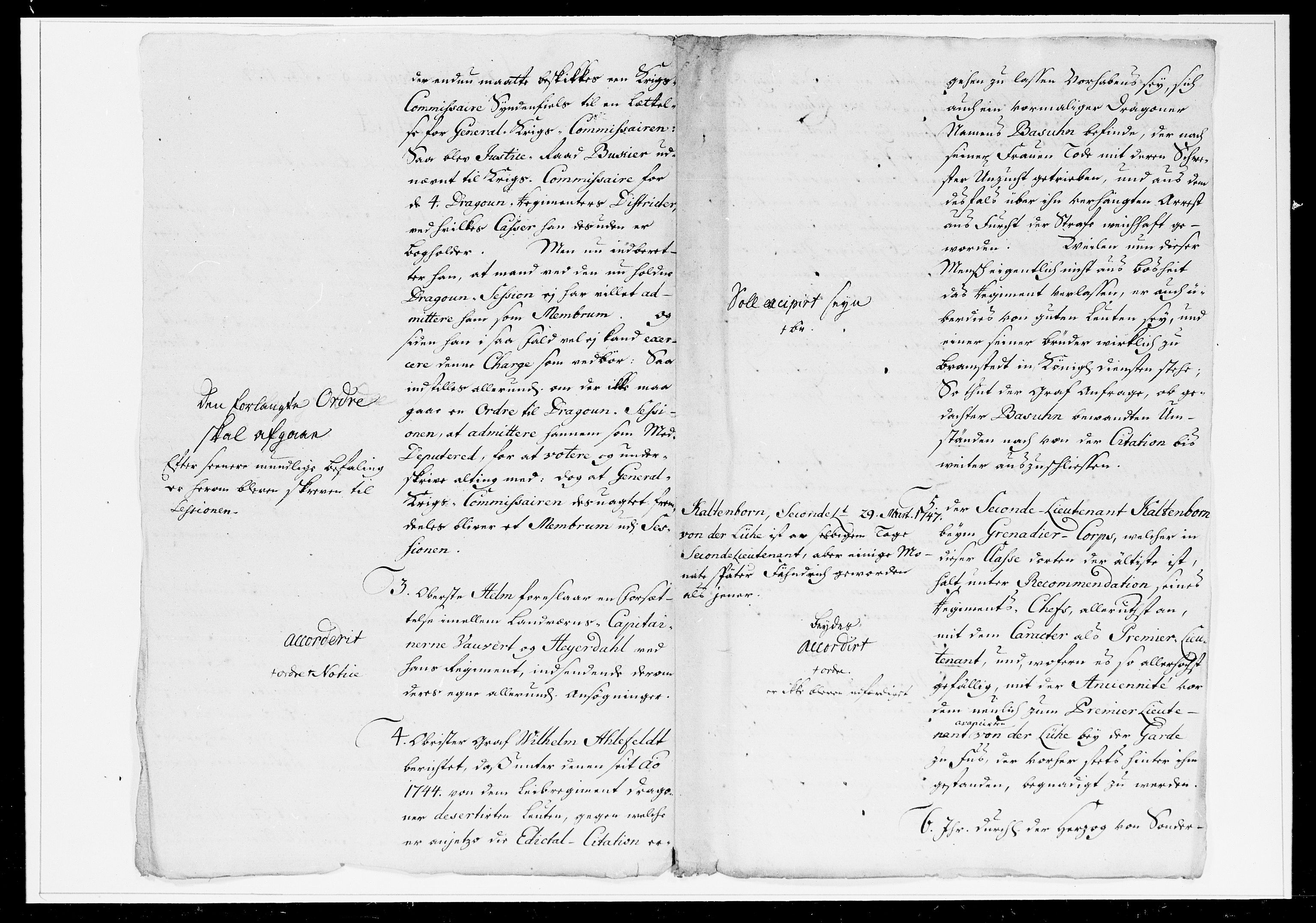 Krigskollegiet, Krigskancelliet, DRA/A-0006/-/1233-1240: Refererede sager, 1752, p. 22