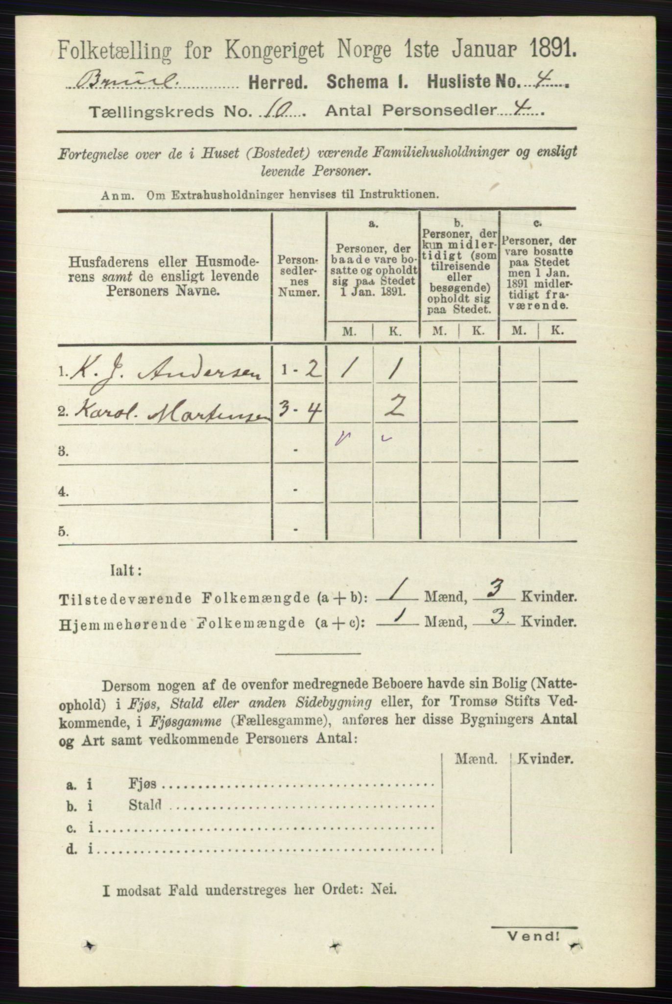 RA, 1891 census for 0726 Brunlanes, 1891, p. 4674