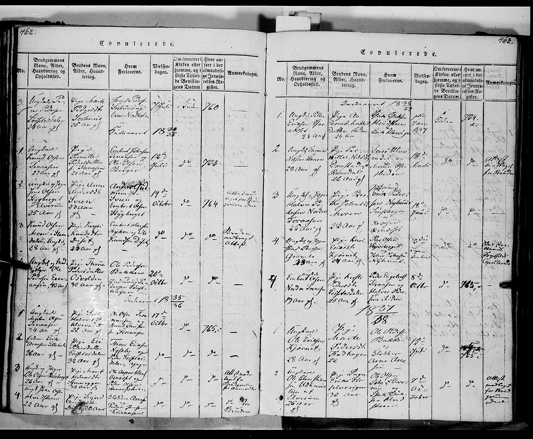 Trysil prestekontor, AV/SAH-PREST-046/H/Ha/Haa/L0003: Parish register (official) no. 3 /2, 1814-1842, p. 462-463