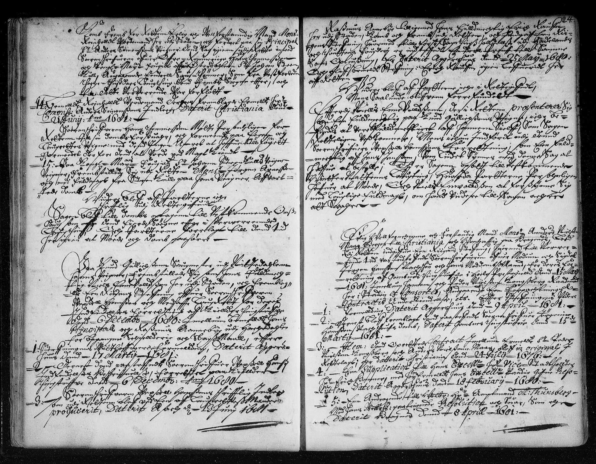 Christiania lagting, AV/SAO-A-11131/F/Fa/L0008: Tingbok, 1680-1689, p. 23b-24a